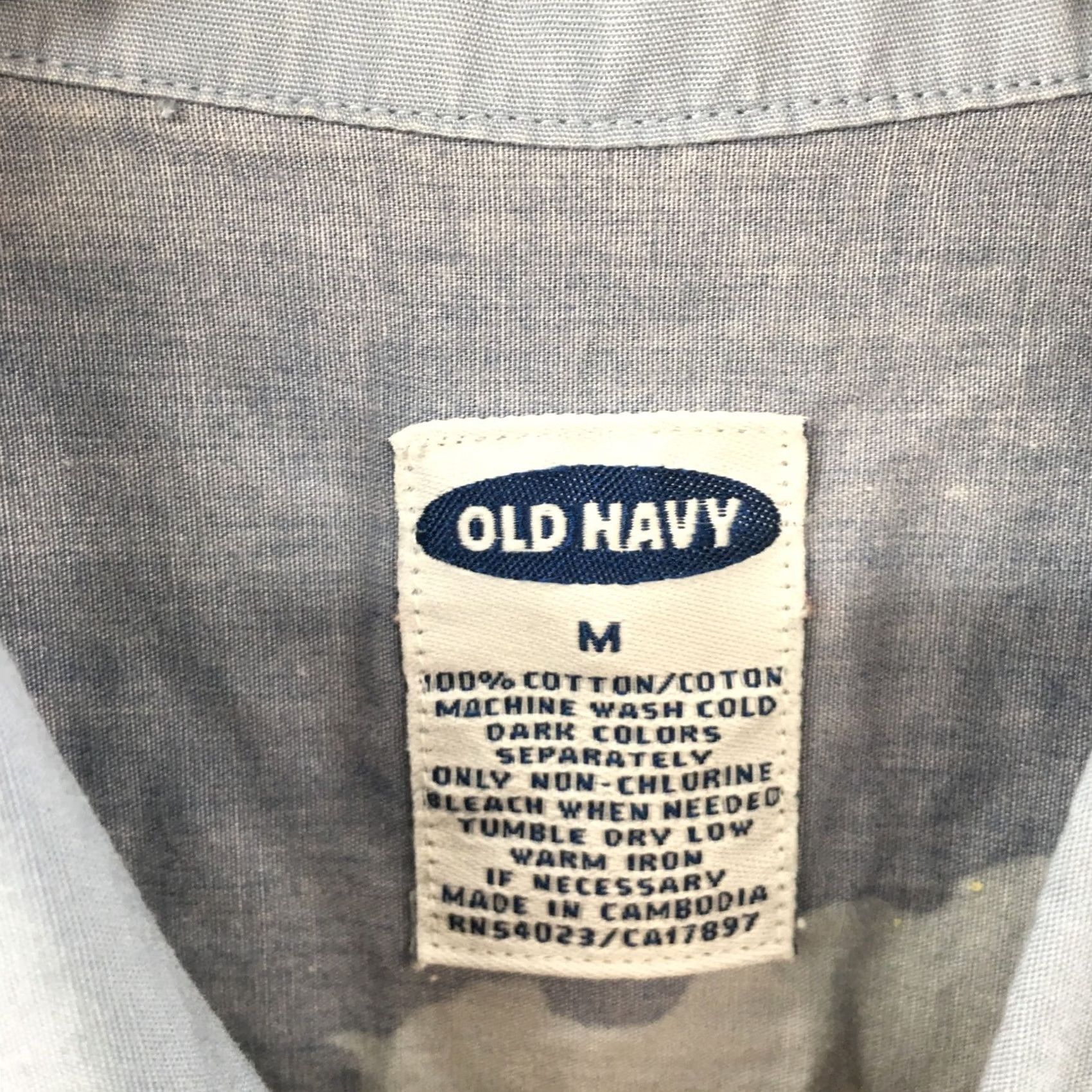 Old Navy Old Navy Button Up Shirt Mens M Blue Cotton Short Sleeve Collared Casual Tropical Size US M / EU 48-50 / 2 - 6 Thumbnail