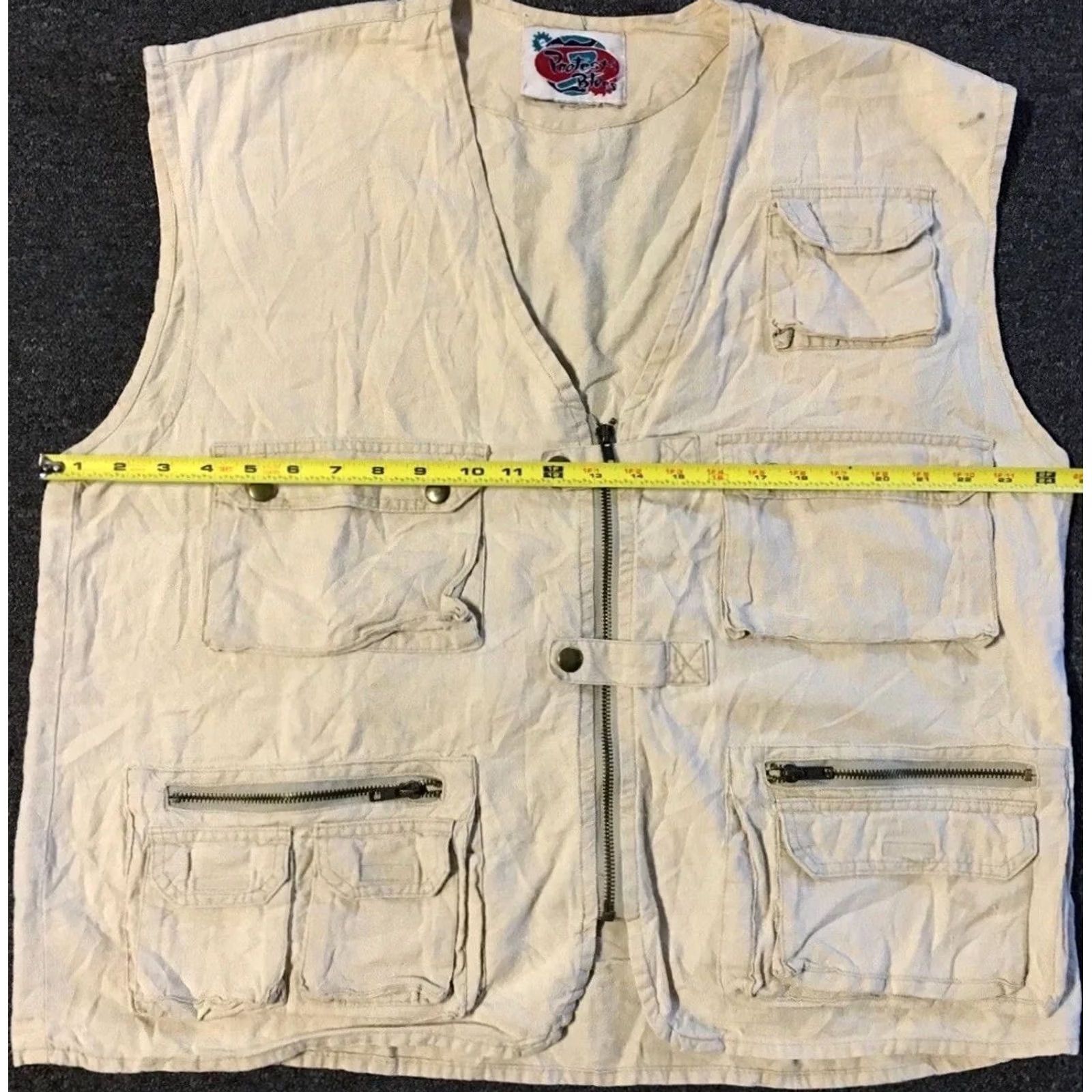 Vintage Vtg 90s Tactical Vest M L Boxy Army Military Tech Hip Hop Grunge Hunting Rap Y2K Jacket Men Beige Fishing Size US M / EU 48-50 / 2 - 7 Thumbnail