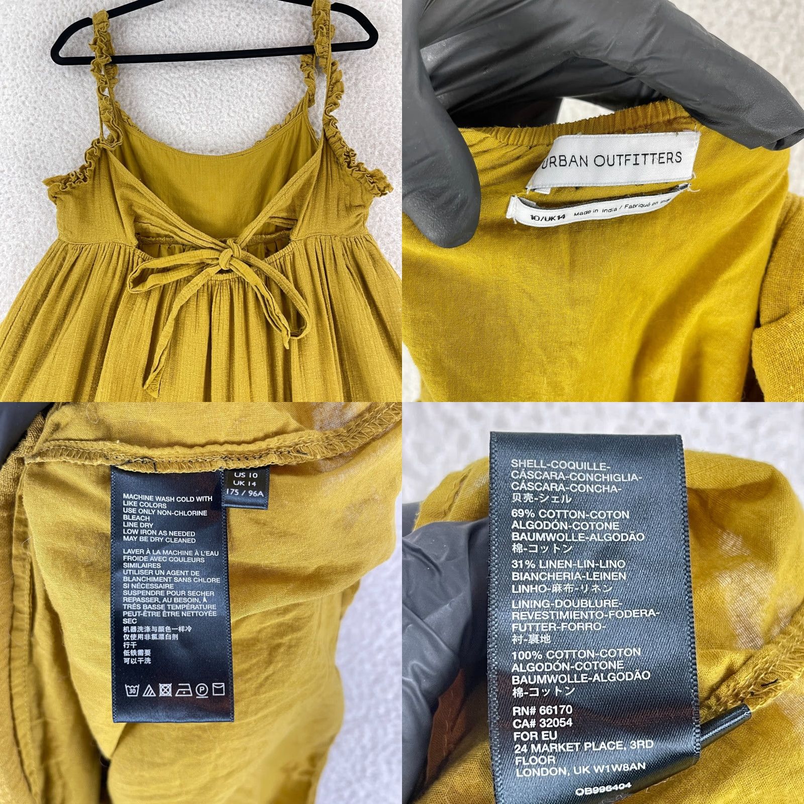 Urban Outfitters Urban Outfitters Yellow Georgia Linen Tie Back Apron Dress Womens 10 Dress Linen Yellow Georgia Tie Back Apron Dress Womens 10 Size L / US 10 / IT 46 - 8 Thumbnail