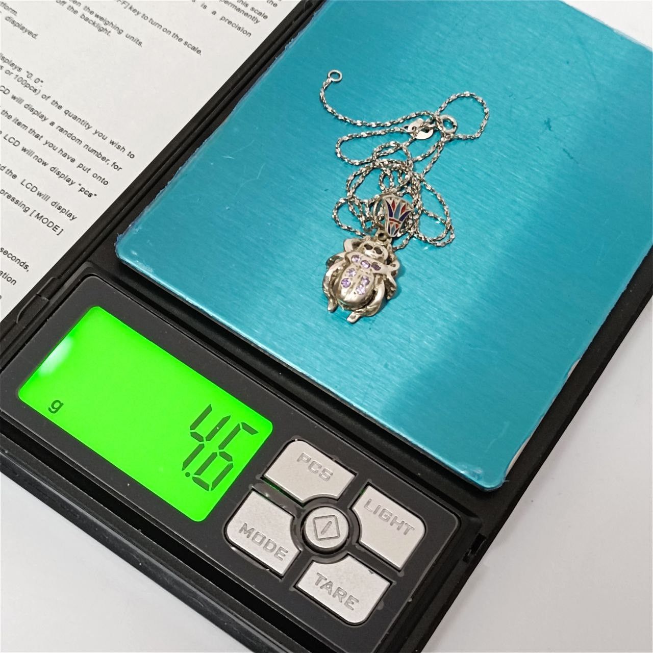 Other 925 silver scarab pendant with amethyst gems Size ONE SIZE - 2 Thumbnail