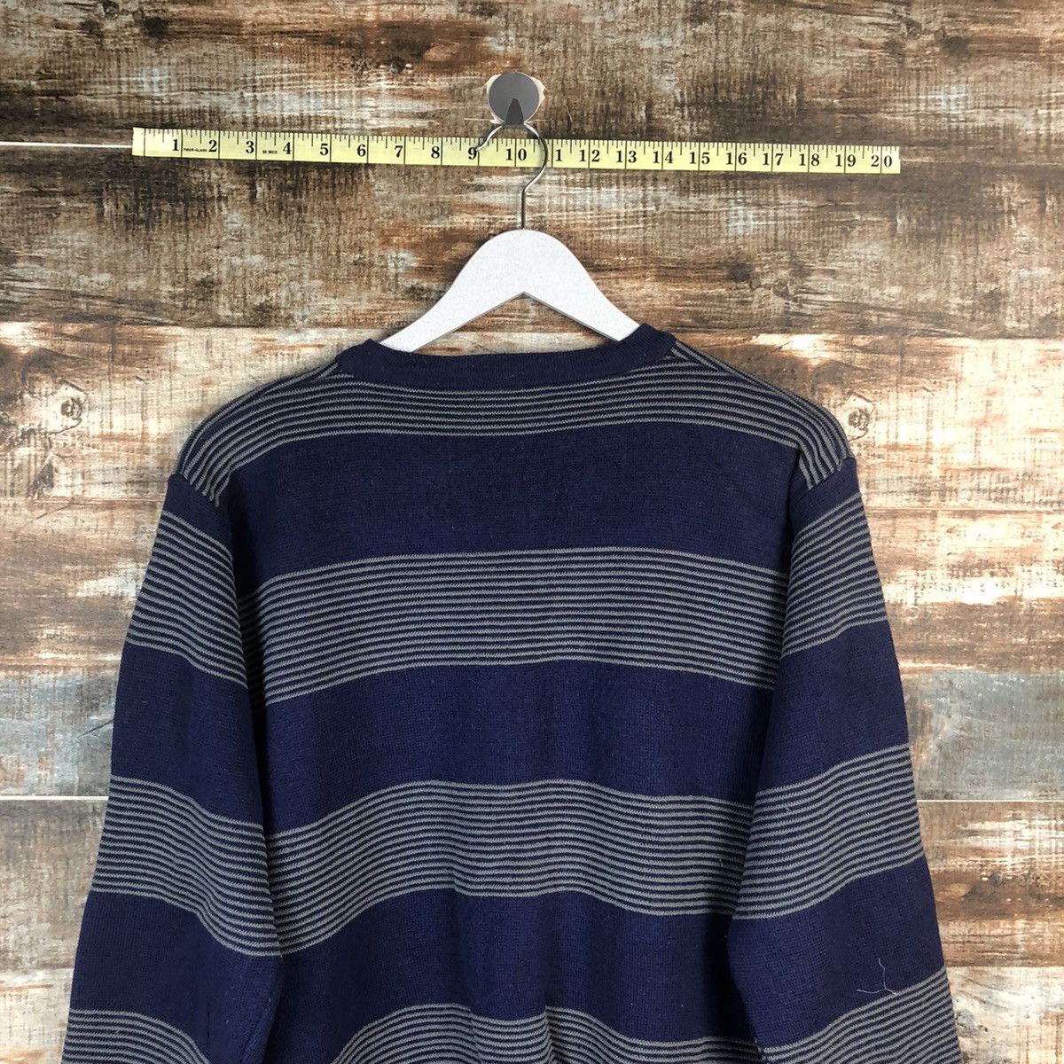 Homespun Knitwear × Japanese Brand Elemi Purple stripe cardigan Knitwear #A2270 Size M / US 6-8 / IT 42-44 - 15 Thumbnail