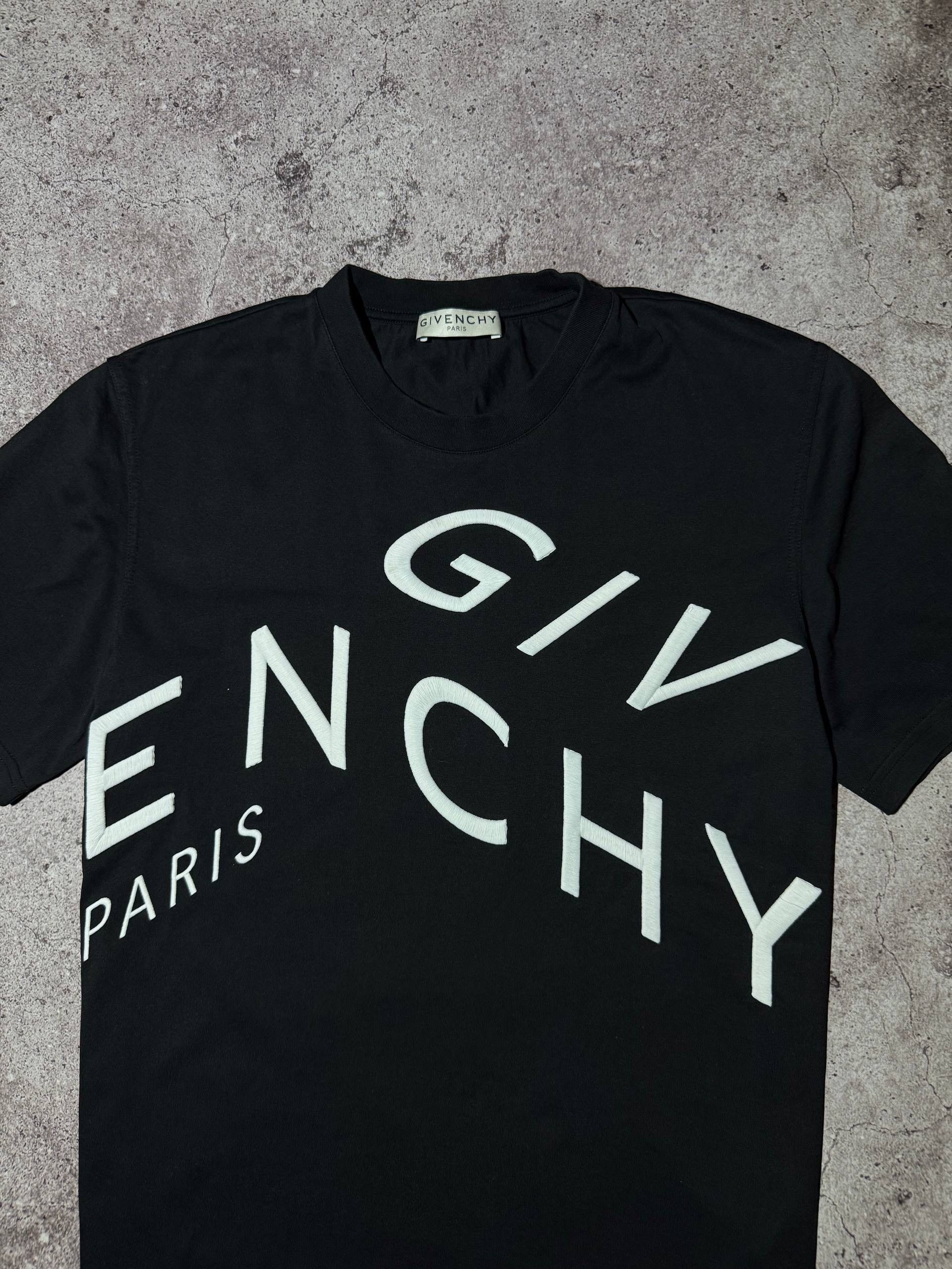 Givenchy Givenchy Paris Black Men’s T-shirt Embroidered Logo Size US L / EU 52-54 / 3 - 2 Thumbnail