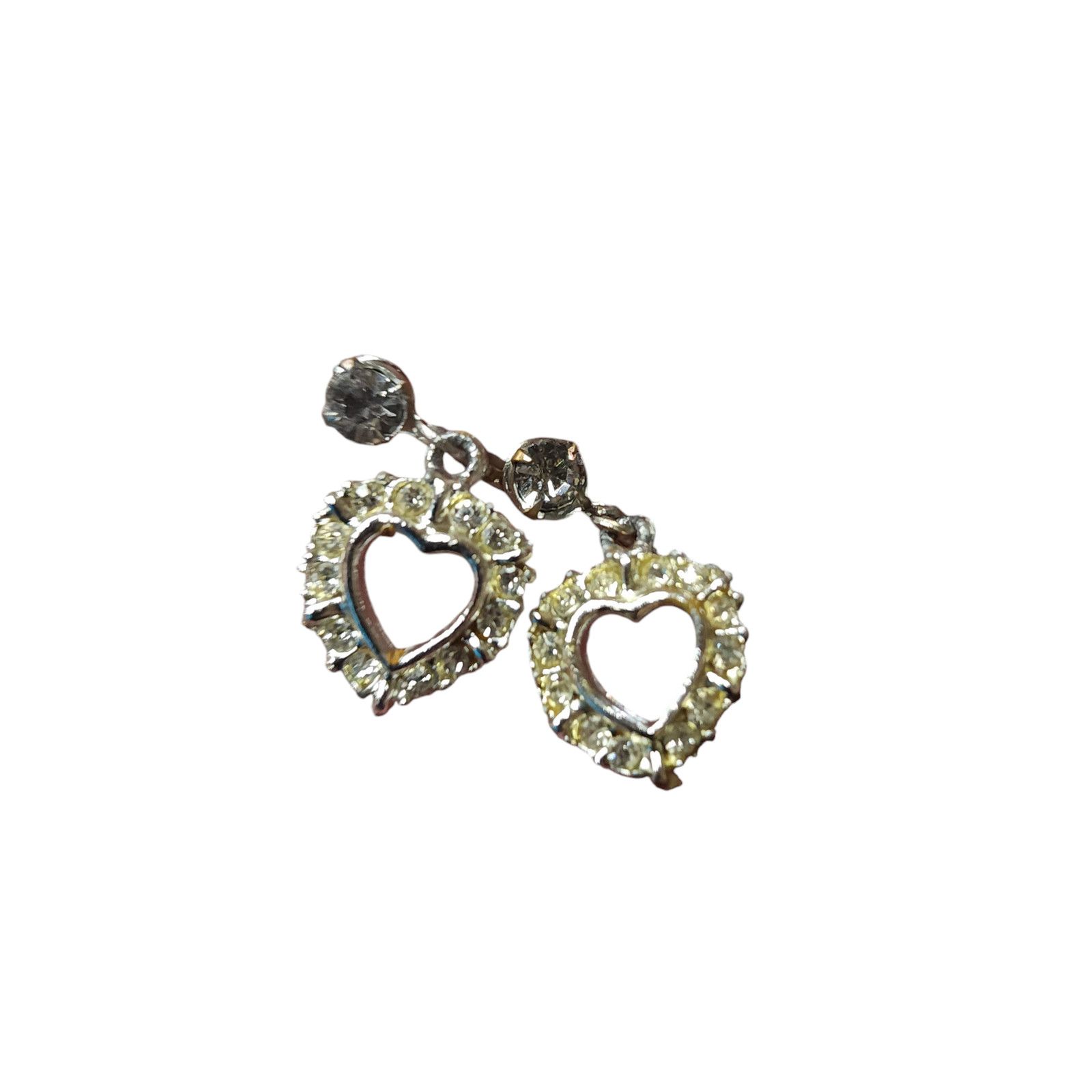 The Unbranded Brand Vintage heart rhinestones screw back earrings necklace Size ONE SIZE - 5 Thumbnail