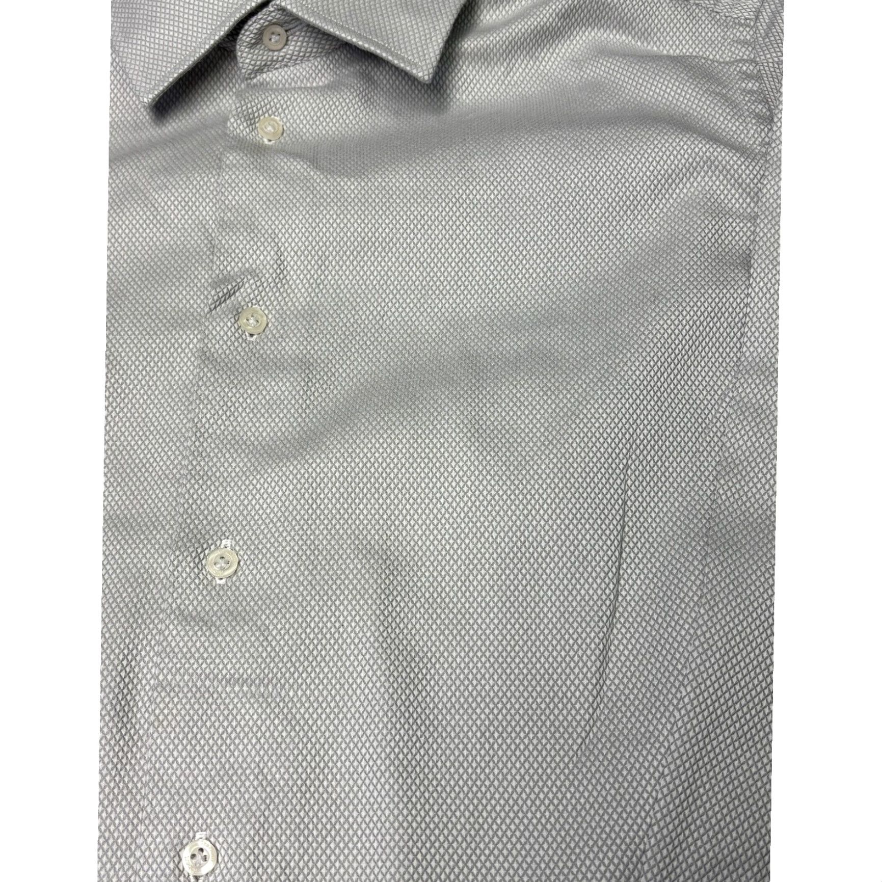 Robert Graham Robert Graham Mens Grey Textured Diamond Weave Button Down Shirt M 15.5 Gray Cotton Button-Up Embroidered 44 in Chest Classic" Size US M / EU 48-50 / 2 - 2 Thumbnail