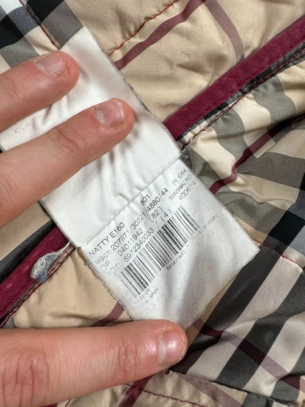 Burberry full pattern burgundy red beige insulated down jacket Size XL / US 12-14 / IT 48-50 - 5 Thumbnail