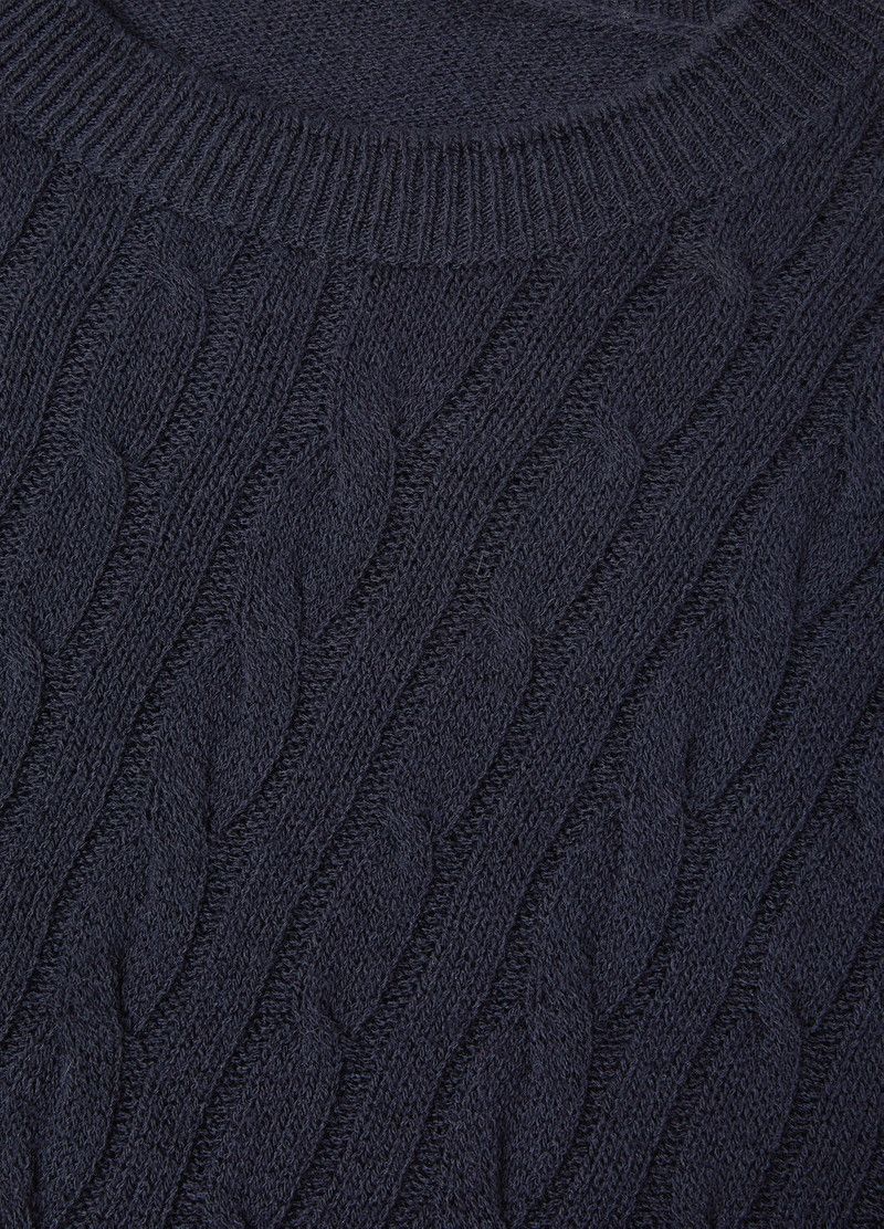 Loro Piana o1w1db10226 FAO9788 Lenno Crewneck Sweater in Blue Size US XL / EU 56 / 4 - 7 Thumbnail