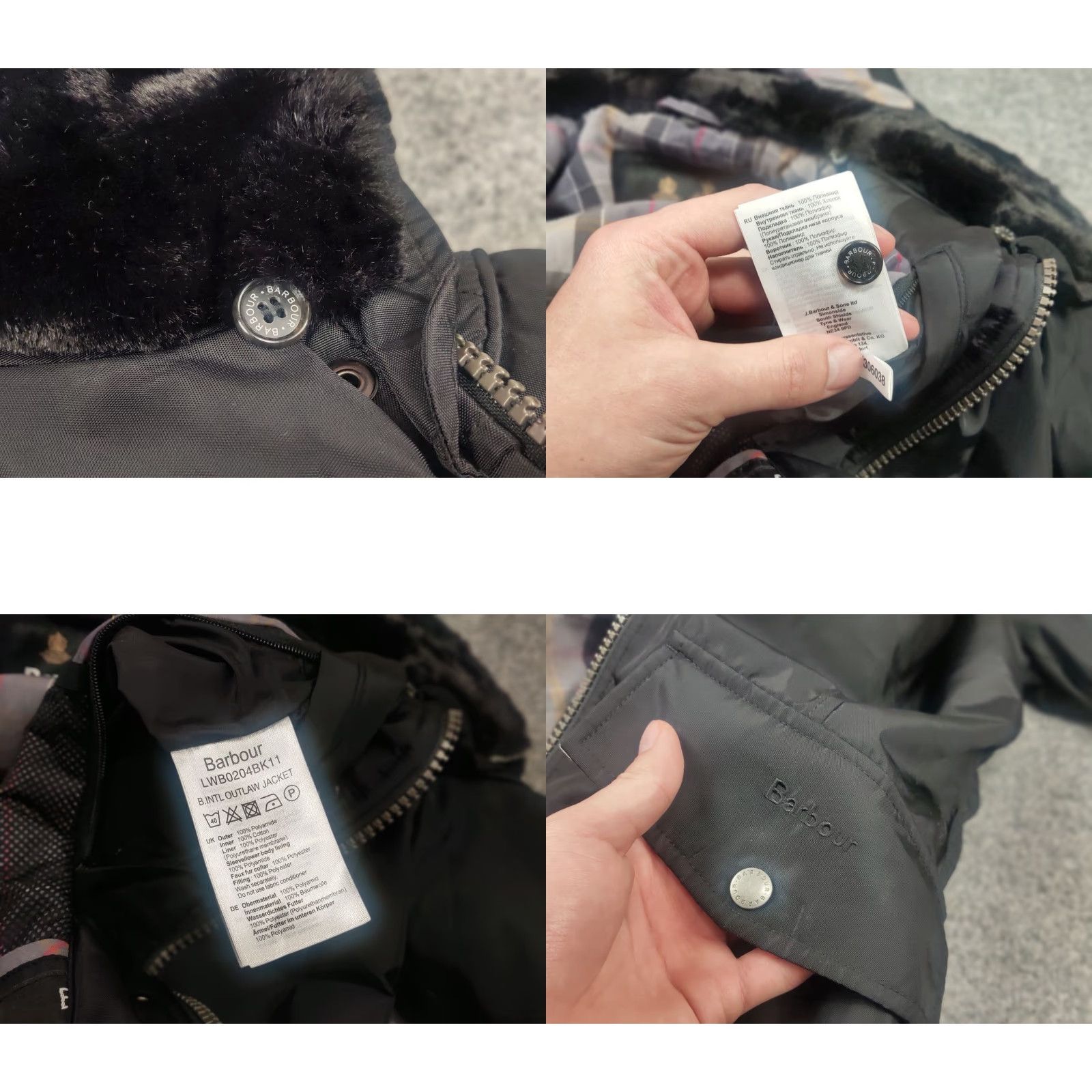 Barbour Barbour Barbour International Outlaw waterproof Zip Fur Hooded Black Parka Jacket Parade Women M Black Parka Parka Womens Size M / US 6-8 / IT 42-44 - 10 Thumbnail