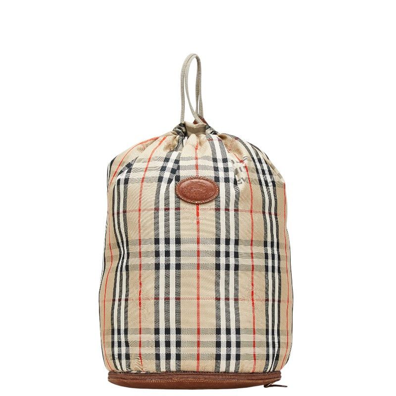 Burberry Burberry Shadow Horse Nova Check Canvas Leather Shoulder Bag Canvas Shoulder Bag in Beige, Women's