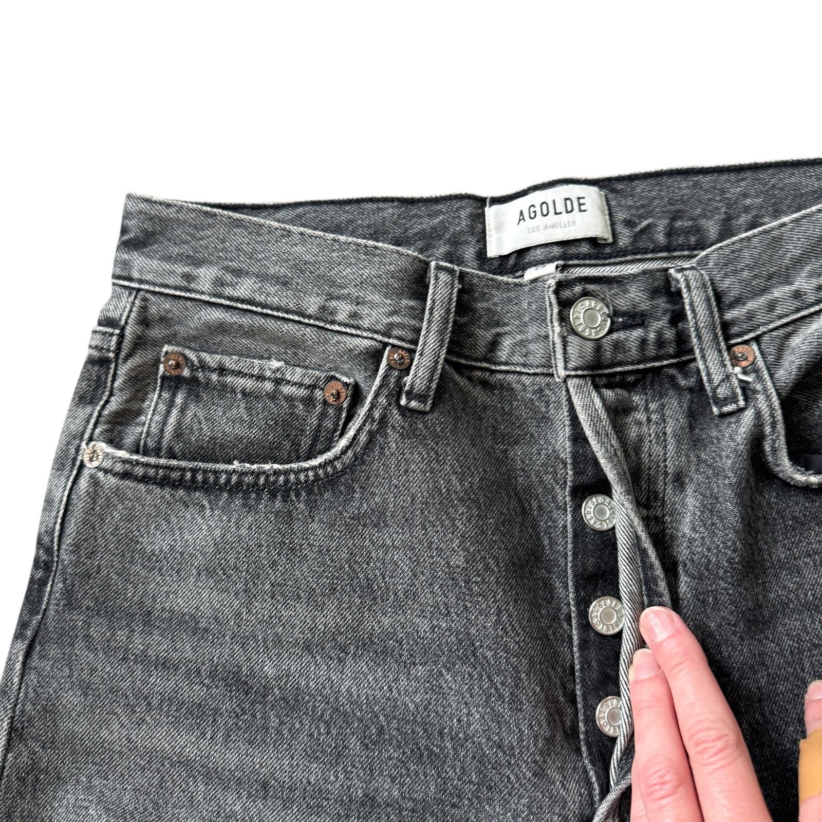 Agolde AGOLDE 90's Mid Rise Loose Jean Outline Wash Distressed Gray Size 25" / US 0 / IT 36 - 11 Thumbnail