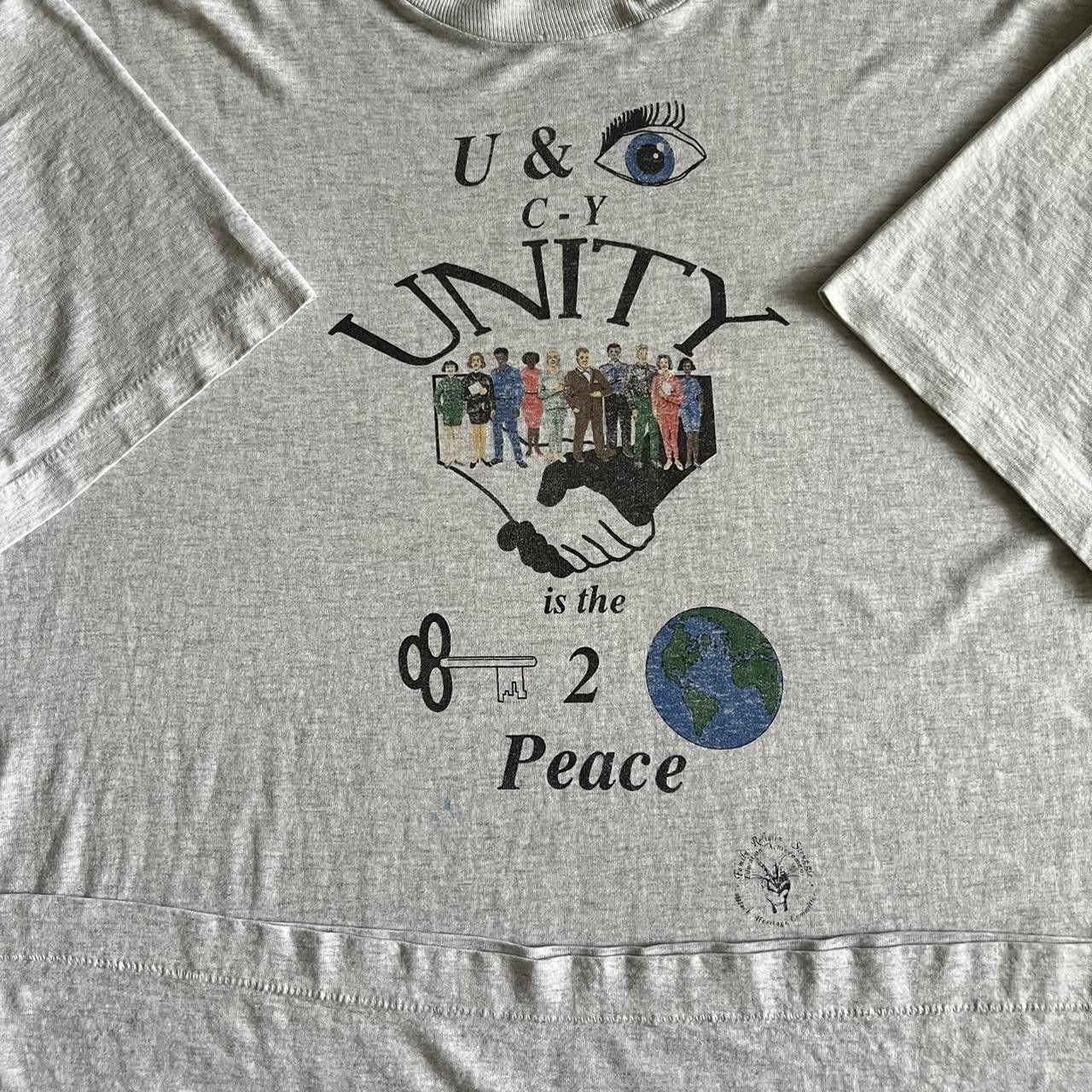 image of Made In USA x Rap Tees Vintage 90’S Unity Anti-Racism Black Heritage T-Shirt XL in Grey, Men's