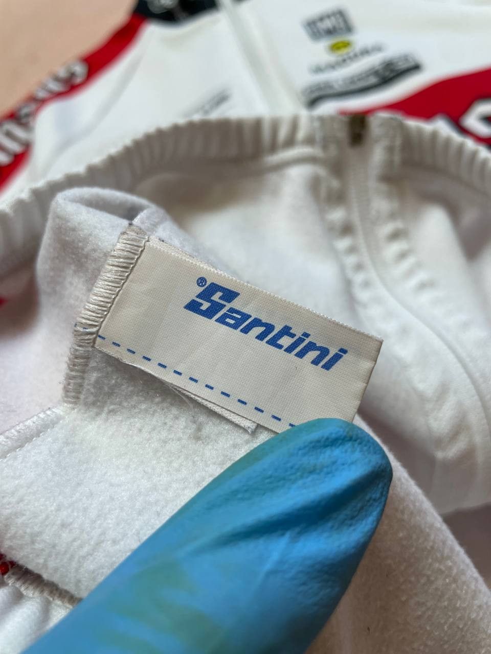 Vintage white jacket Santini sportwear Y2K big logo print vintage Size US L / EU 52-54 / 3 - 4 Thumbnail