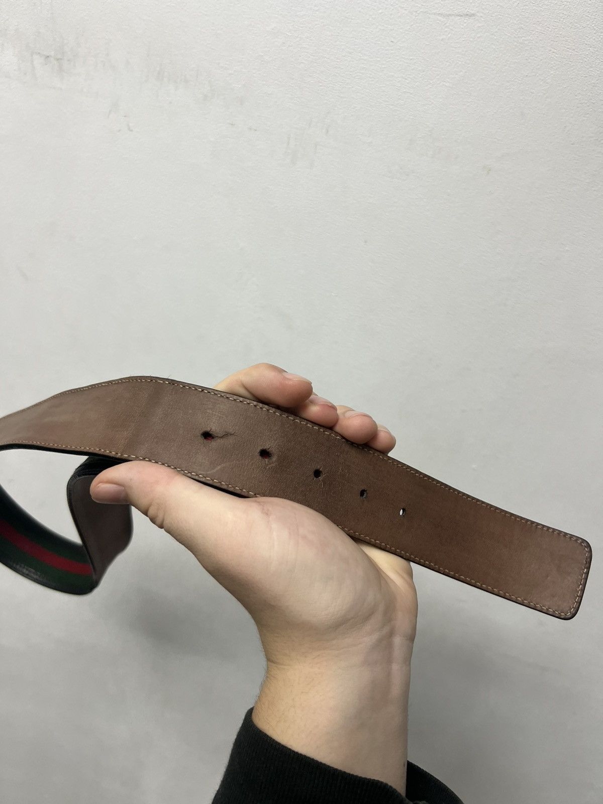 Gucci Gucci Belt Big Logo GG Green Red Size ONE SIZE - 8 Thumbnail