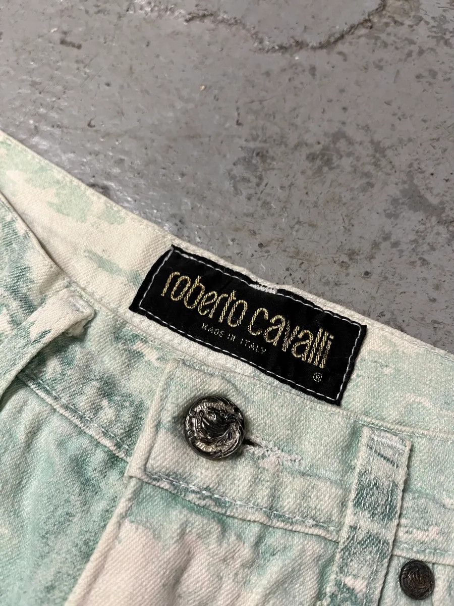 Roberto Cavalli 1990s Roberto Cavalli Aqua Green White Pants Size US 30 / EU 46 - 8 Thumbnail