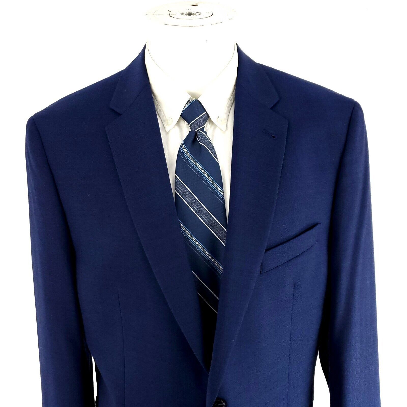 Joseph Abboud Joseph Abboud Wool Polyester 2 Button Blazer 42R Blue Herrin Size 42R - 1 Thumbnail