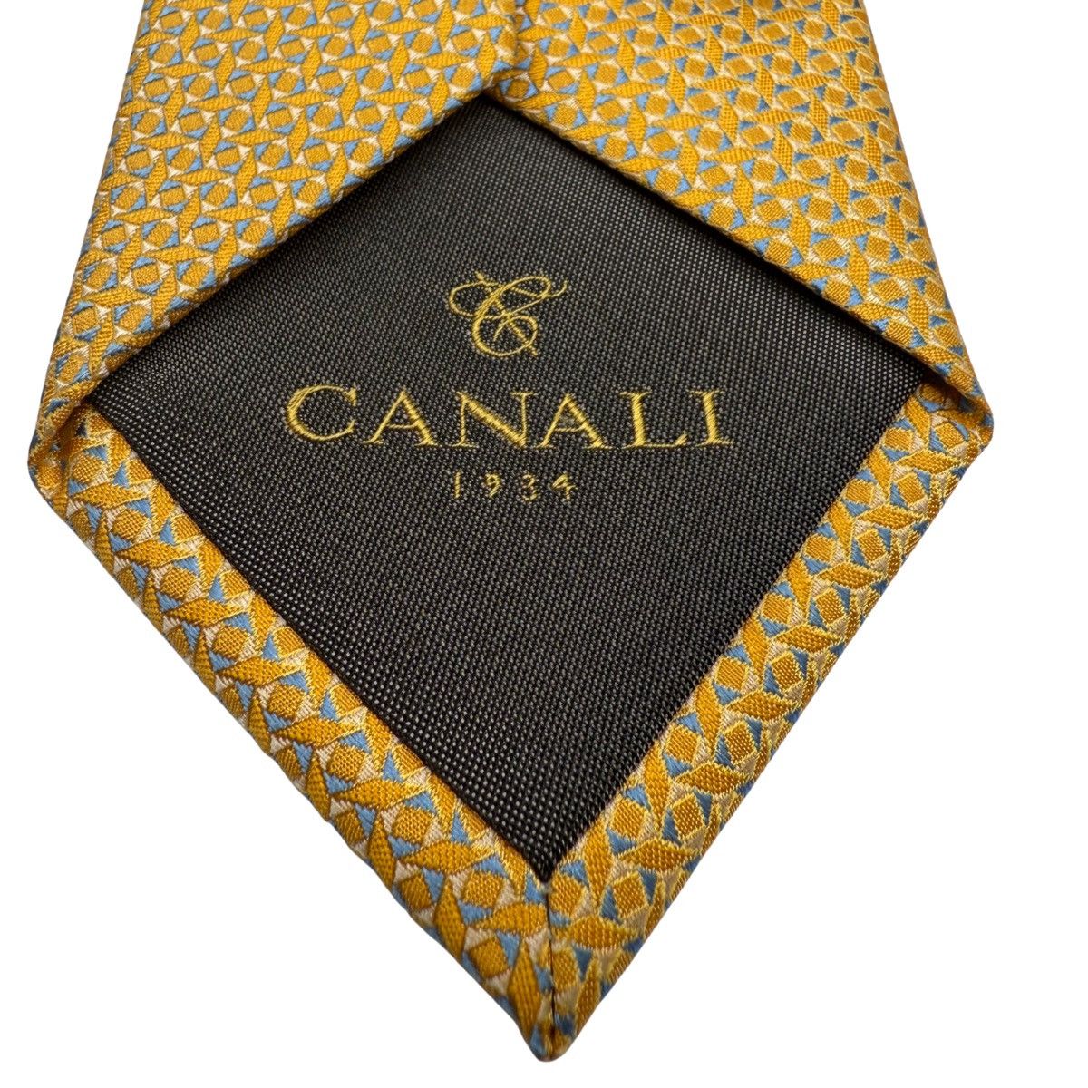 Canali Canali Silk Tie, Gold & Light Blue, Made in Italy Size ONE SIZE - 5 Thumbnail