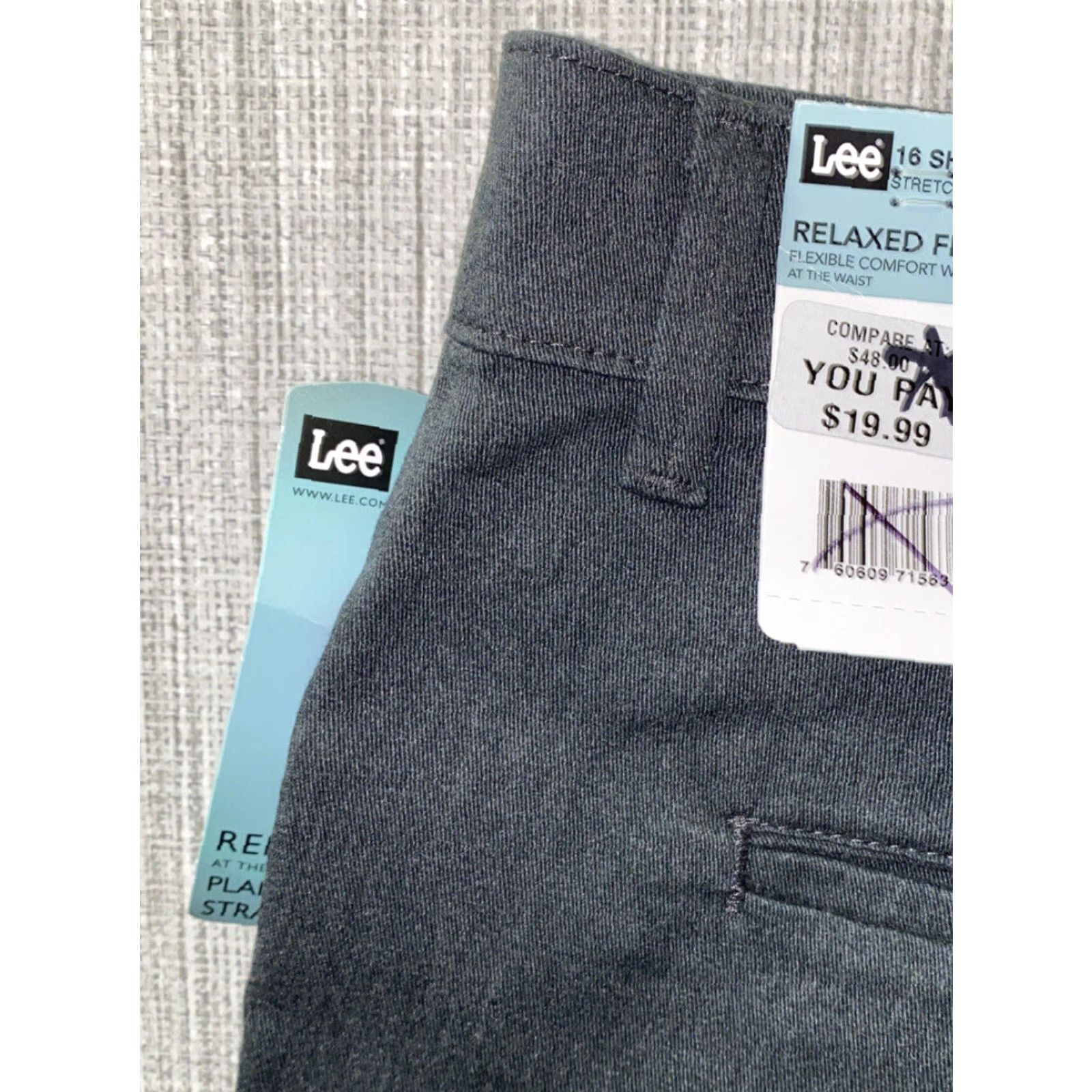 Lee Lee Pants Womens Gray Relaxed Fit Straight Leg 16S NWT Regular 29in Cotton Blend Casual Size 38" / US 16 / IT 52 - 5 Thumbnail