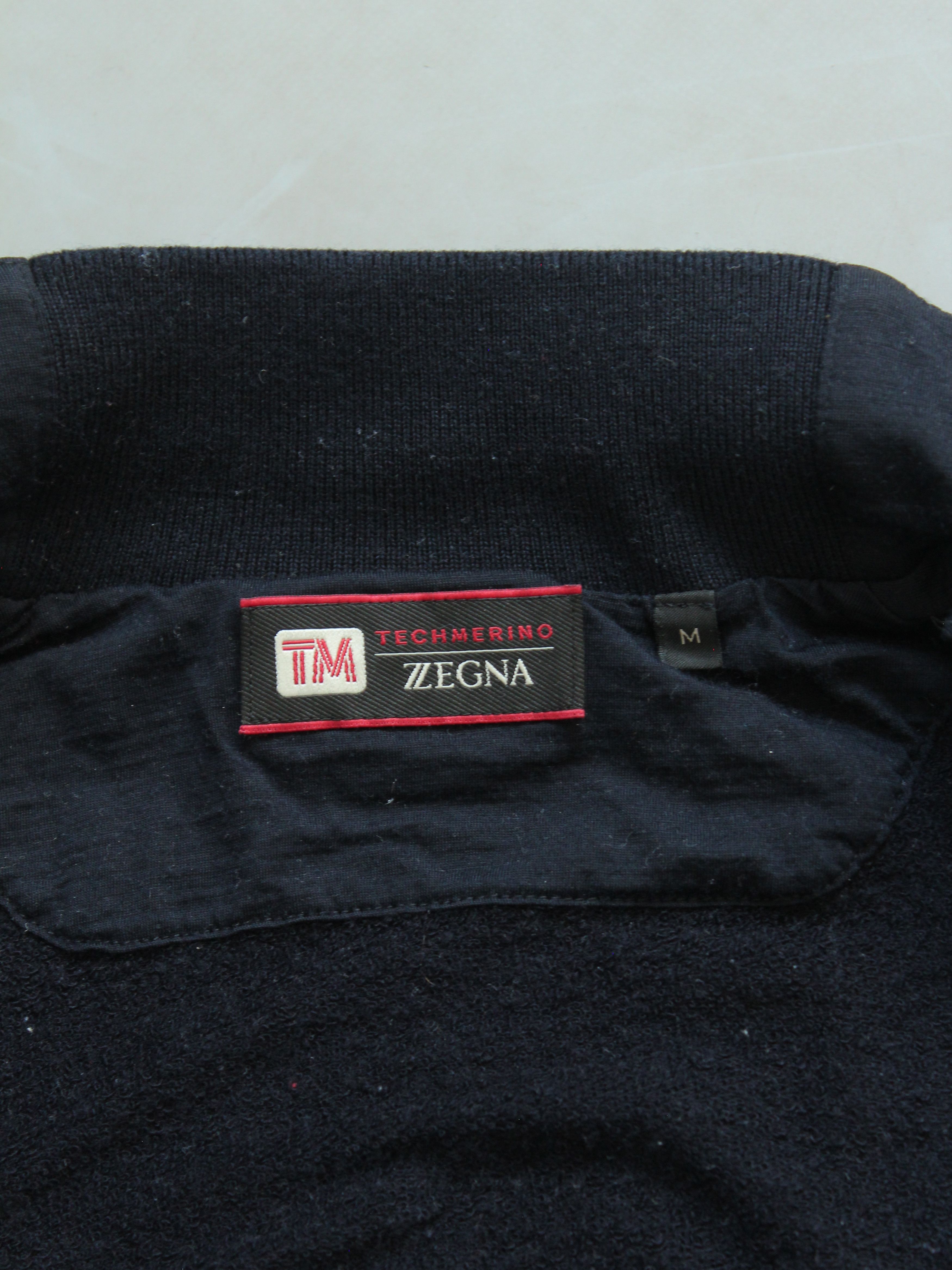 Ermenegildo Zegna × Z Zegna Tech Merino Zegna Zip Wool Jacket S-M Navy Blue Size US M / EU 48-50 / 2 - 15 Thumbnail