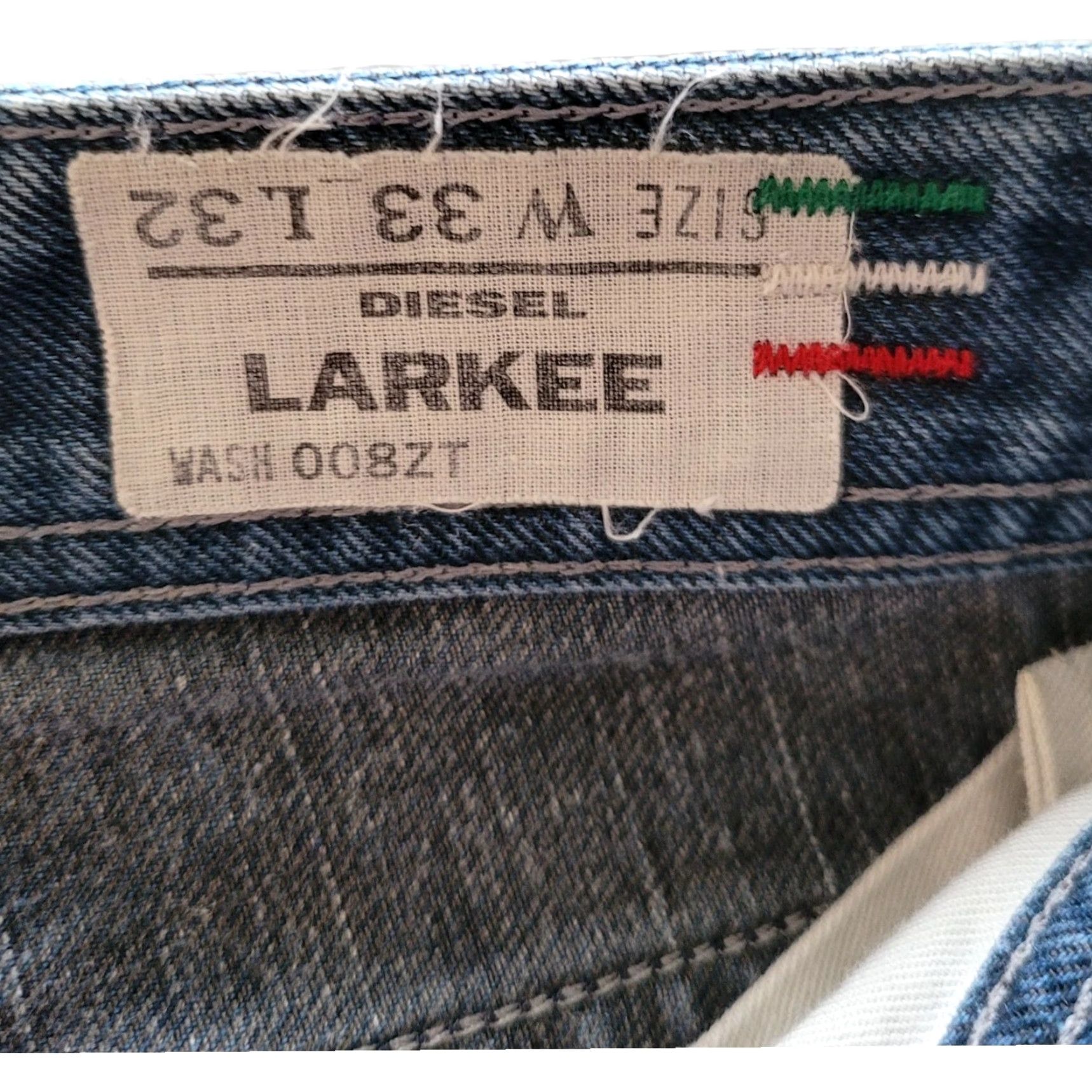 Diesel Diesel Larkee Jeans – W33 L32 – Wash 008ZT – Made in Italy – Blue – Regular Fit – Men’s – 33x32 Size US 33 - 7 Thumbnail