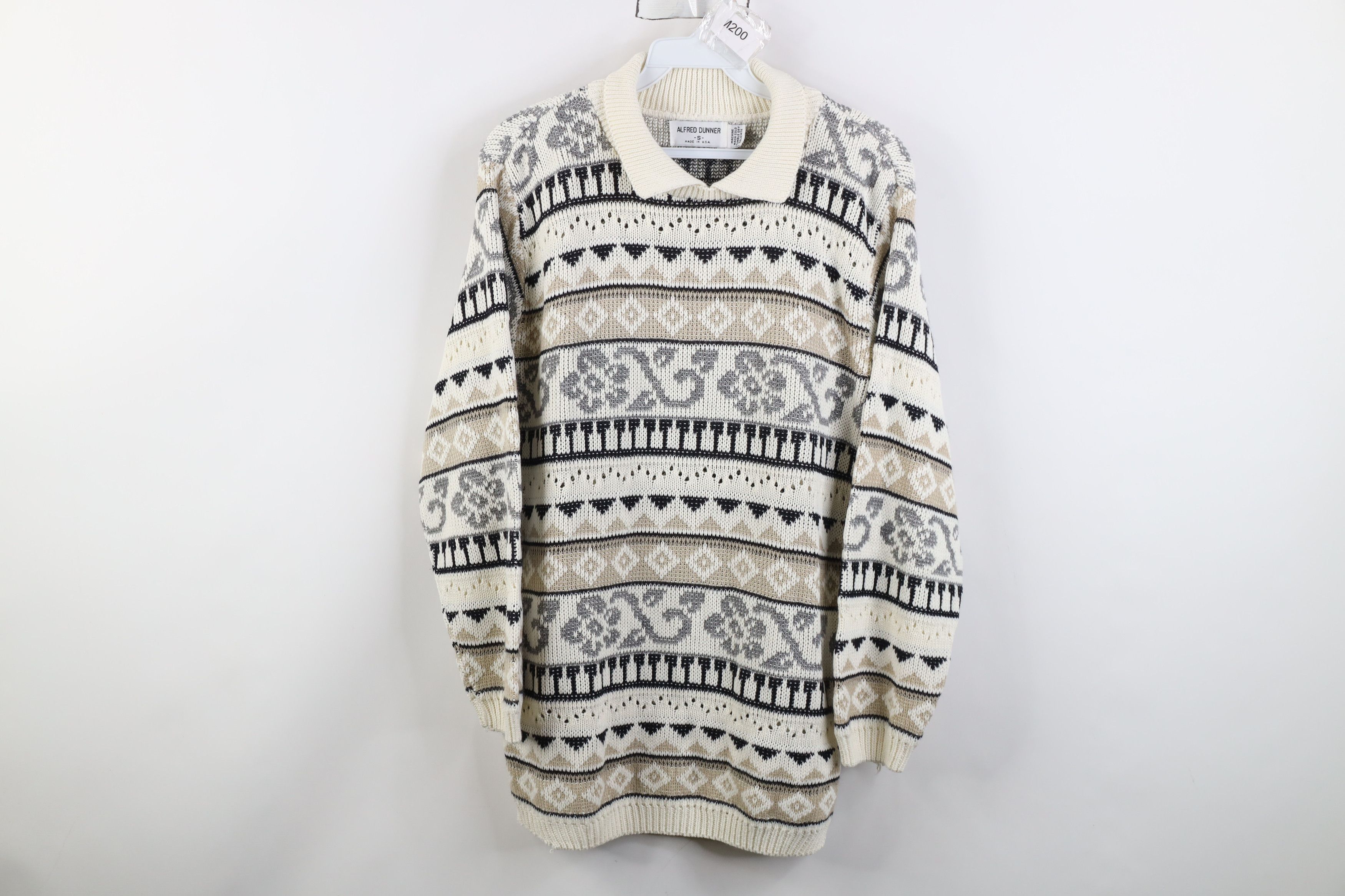 Vintage Vintage 90s Streetwear Fair Isle Knit Collared Sweater USA Size S / US 4 / IT 40 - 1 Thumbnail