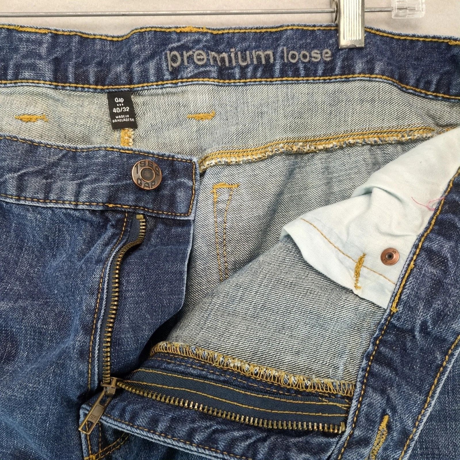 Gap GAP Premium Loose Jeans Men's 40x30 Straight Wide Leg Cotton Size US 40 / EU 56 - 3 Thumbnail