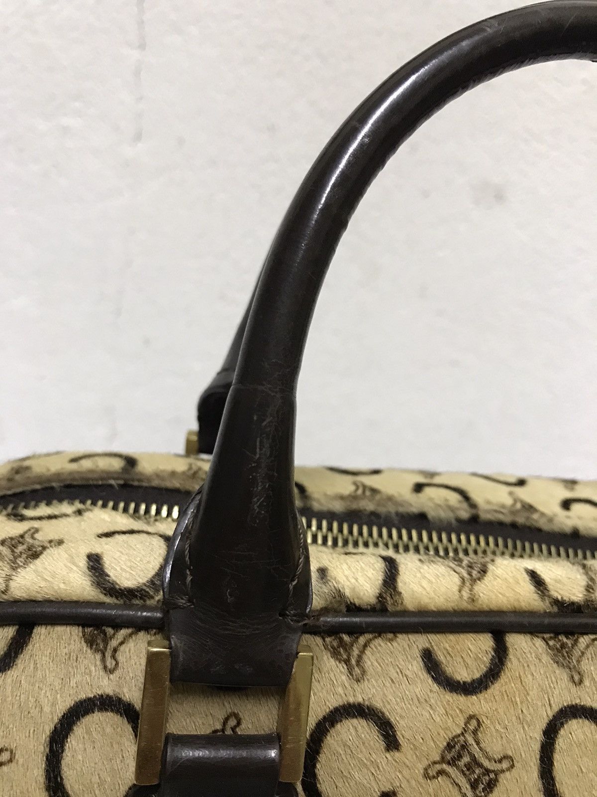 Celine × Vintage VINTAGE CELINE Bowling Bag In Printed Goatskin Brown Size ONE SIZE - 18 Thumbnail