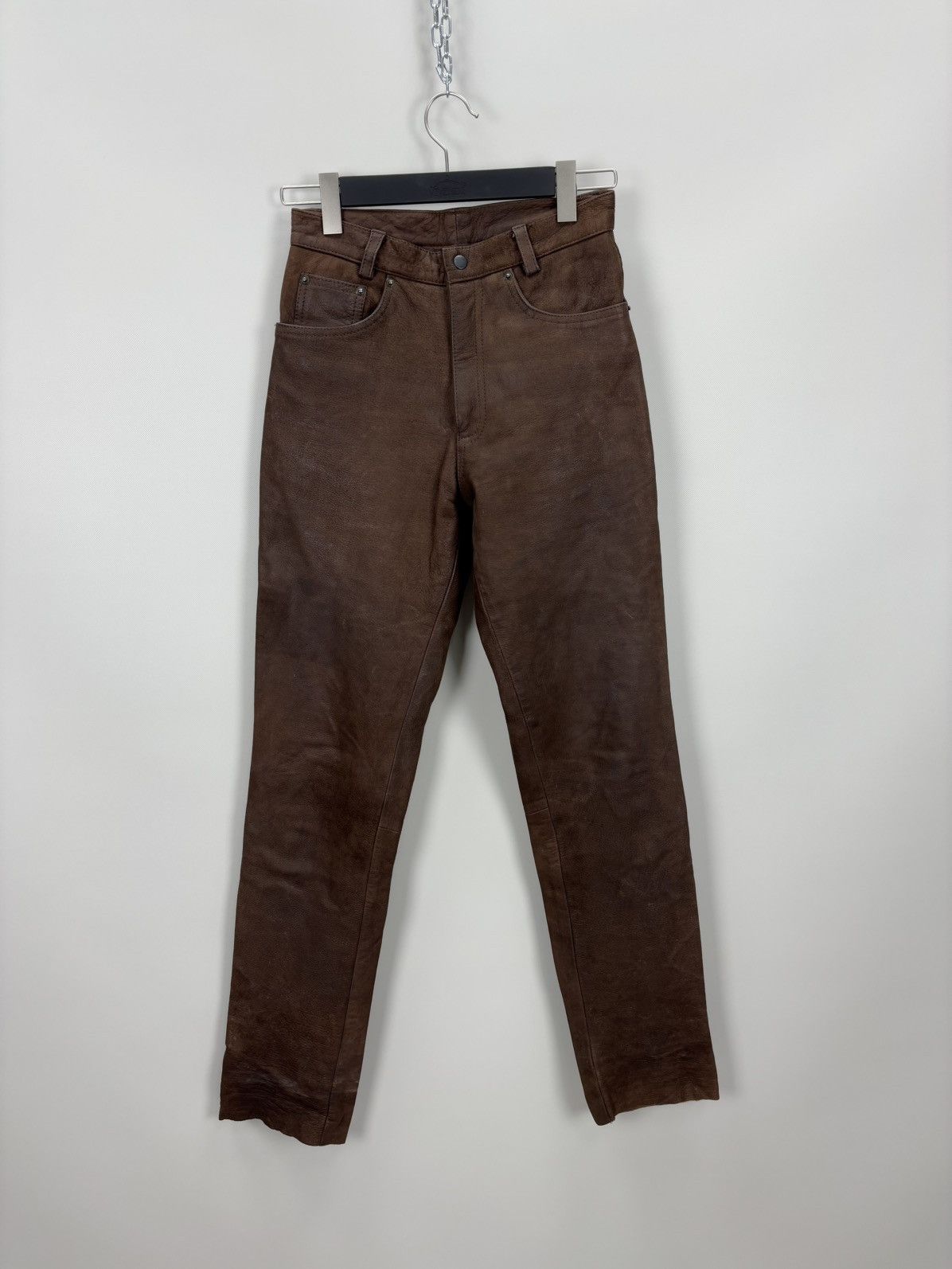 Leather Womens leather biker motorcecle pants Top Range Size 28 Size 25" / US 0 / IT 36 - 1 Thumbnail
