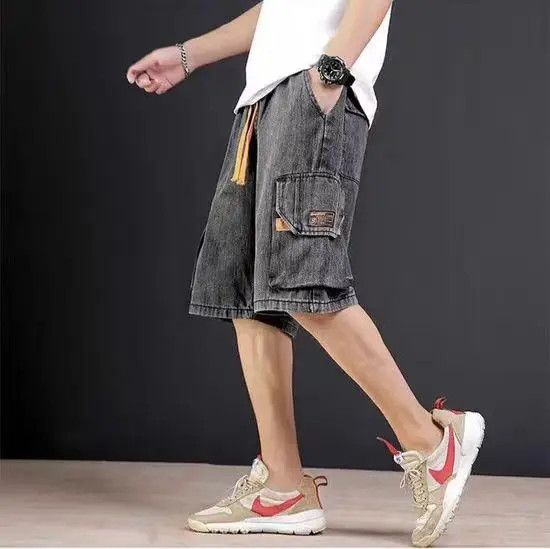 VIBE Street Hip Hop Vintage Loose Fit Denim Shorts Size US 32 / EU 48 - 2 Thumbnail