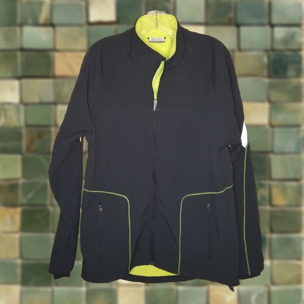 Asics ASICS Mens Jacket L Full Zip Black Yellow Size US L / EU 52-54 / 3 - 1 Thumbnail