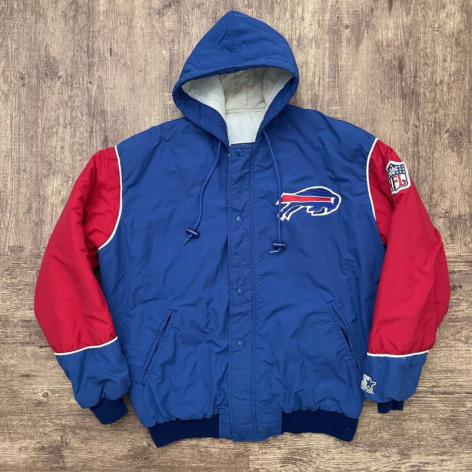 Vintage offers Starter NFL Buffalo Bills Jacket, puffer zipup