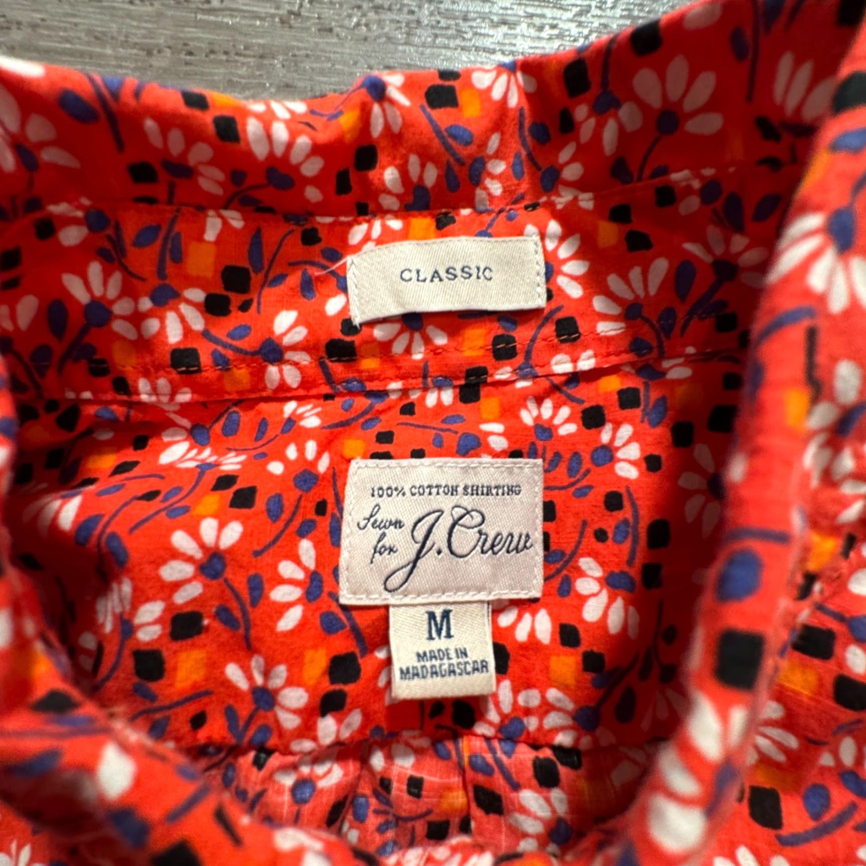J.Crew J.CREW Shirt Mens M Red Floral Short Sleeve Button Up 100% Cotton Classic Size US M / EU 48-50 / 2 - 3 Thumbnail