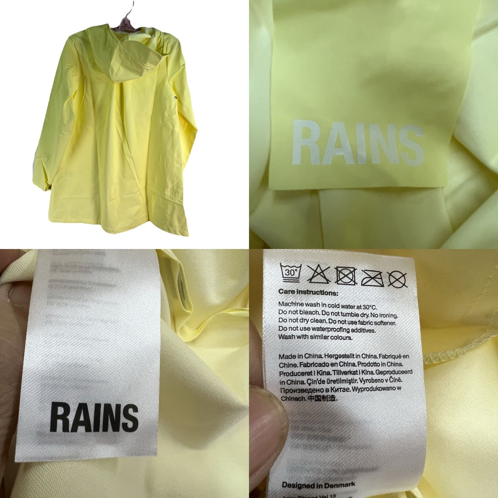 Rains RAINS Jacket A-Line Rain Jacket Womens XS Yellow Straws Waterproof NWT 18050 Size XS / US 0-2 / IT 36-38 - 8 Thumbnail