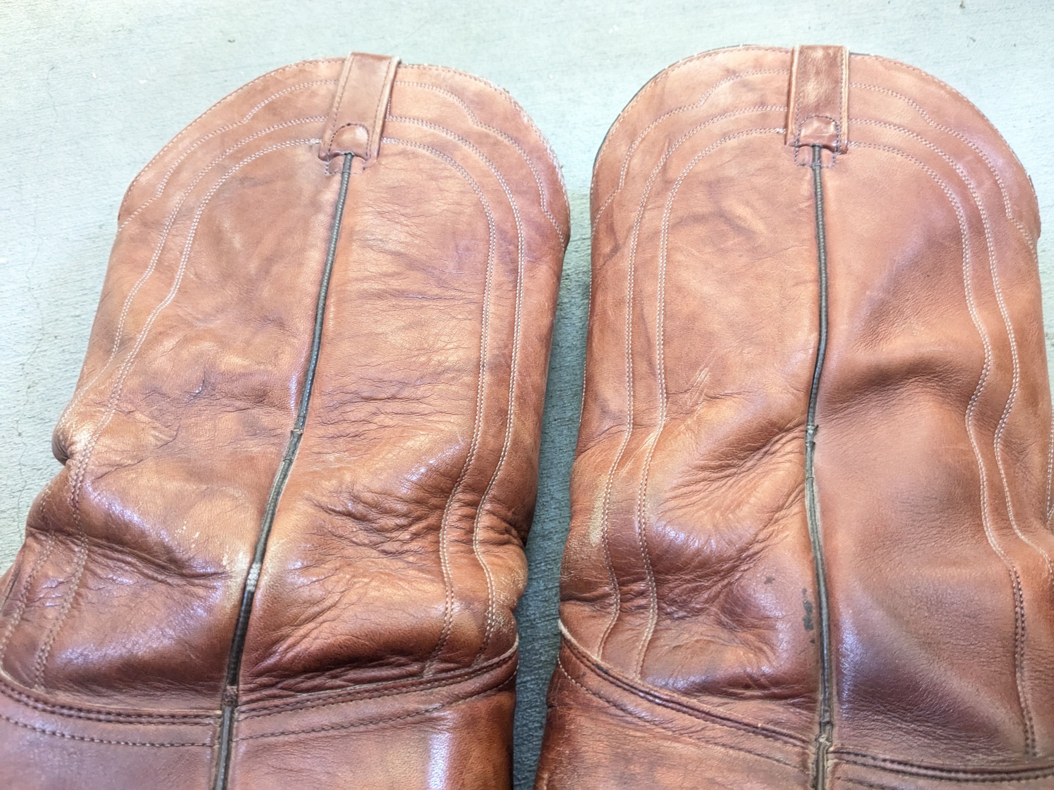 Genuine Leather J Chisholm Cowboy Boots Brown 11 D USA Botas Size US 11 / EU 44 - 10 Thumbnail