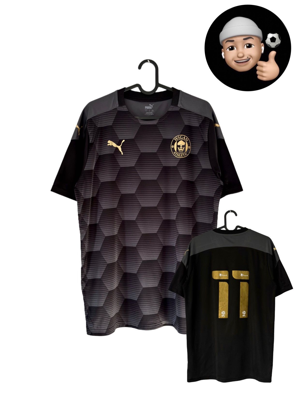 Puma 2020 2021 Wigan Athletic England Puma Away Kit Soccer Jersey Size US M / EU 48-50 / 2 - 1 Thumbnail