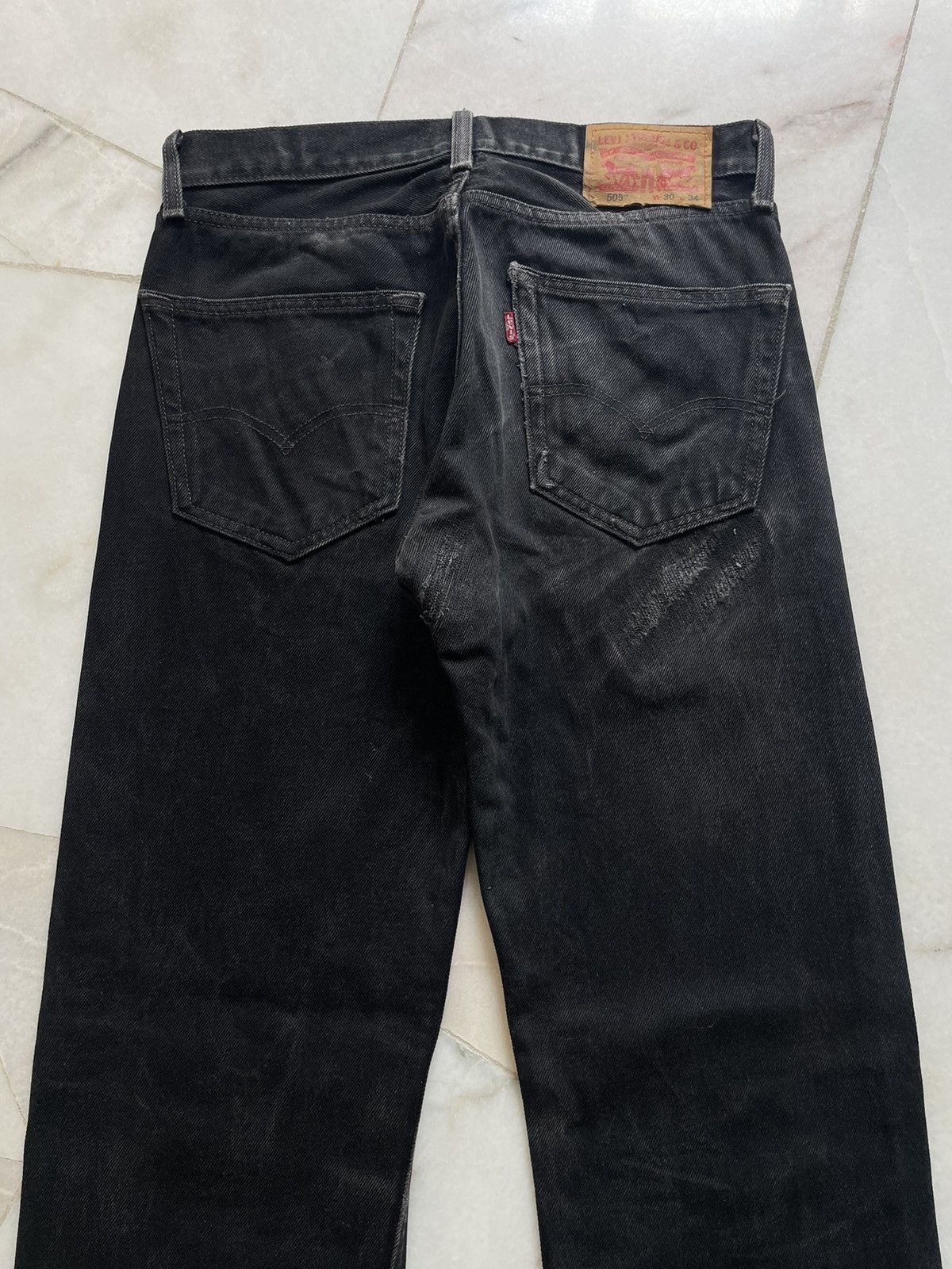 Levi's Vintage y2k Levis 505 Distressed & Repair Jeans Size US 31 - 4 Thumbnail