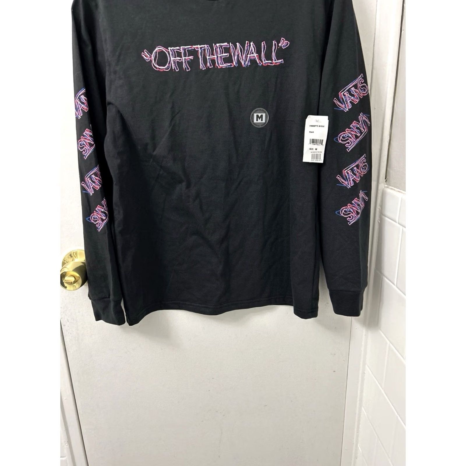 Vans Vans Off The Wall Shirt Womens Medium Black Pink Blue Long Sleeve NWT Crew Neck Graphic Size M / US 6-8 / IT 42-44 - 3 Thumbnail