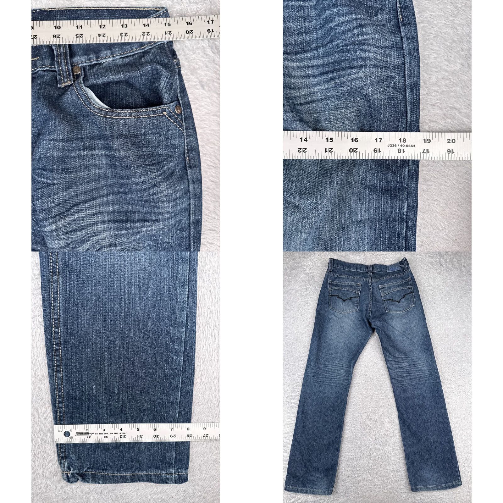 Vintage Seven Souls Jeans Girls 18 Blue Denim Bootcut Mid Rise 30x30 Embroidered 5-Pocket Regular Jeans Mens? Size 40" / US 18 - 9 Thumbnail