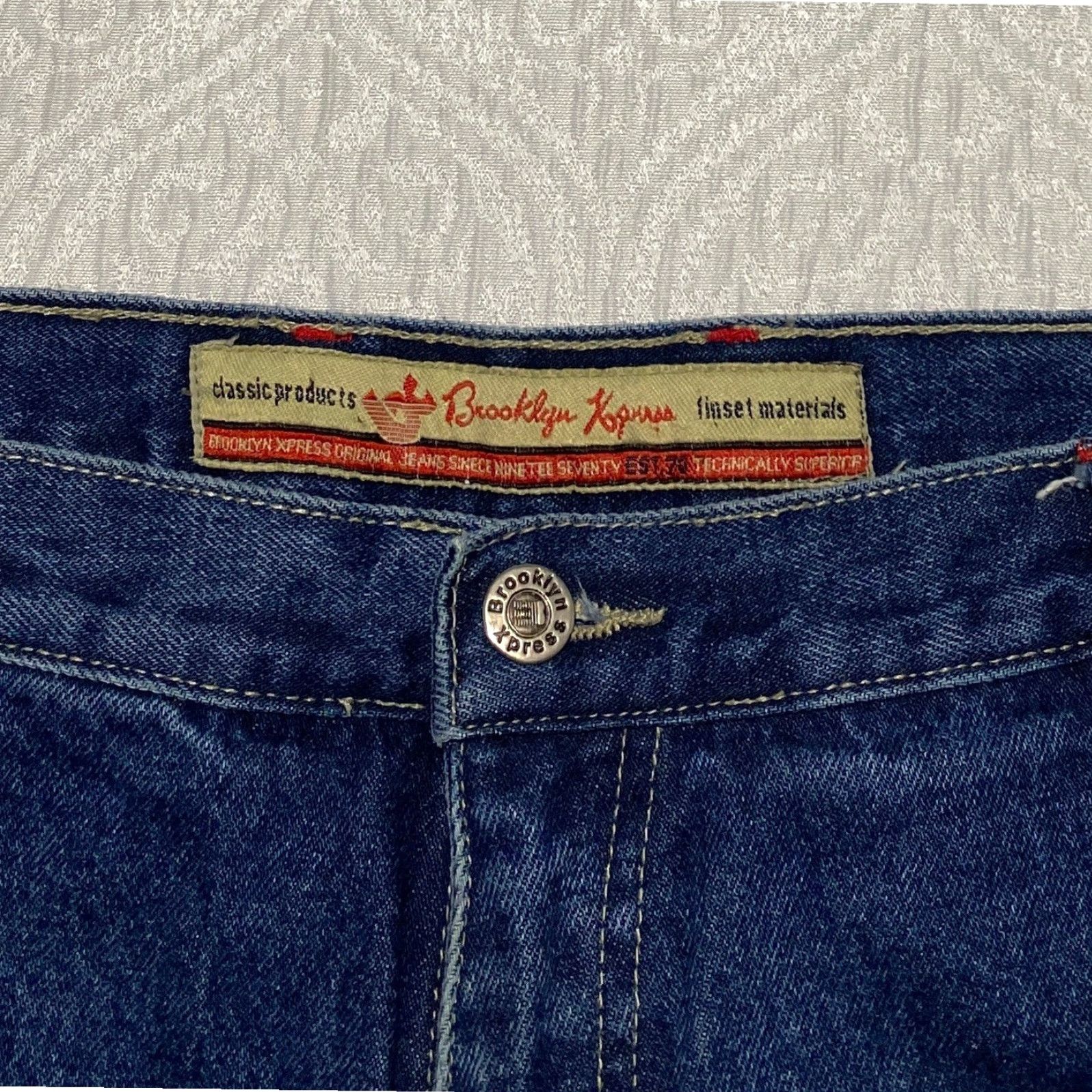 Express VINTAGE Brooklyn Xpress Jeans Men 40x34 Blue Wide Leg Carpenter Denim Y2K Size US 40 / EU 56 - 5 Thumbnail