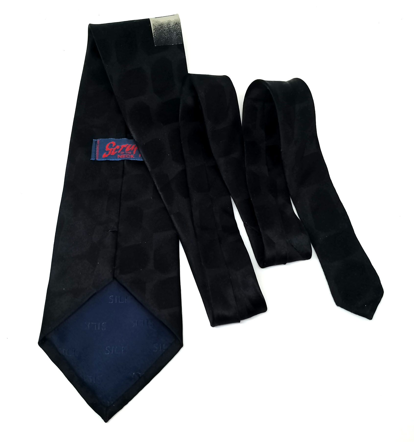 Other Vintage 90s Geek Silk Tie Scruff of the Neck England Size ONE SIZE - 7 Thumbnail