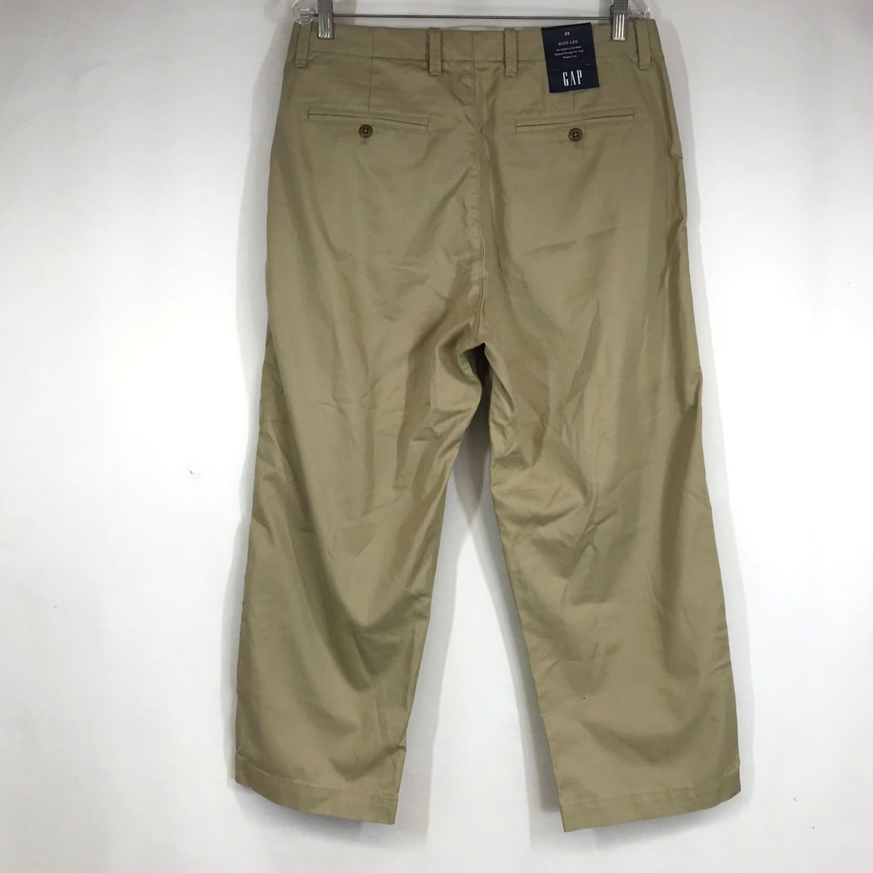 Gap Gap Men Wide-Leg Chino Pants 33 Tan Khaki High Rise Relaxed Fit Inseam 26 Vintage No Size 24" / US 00 / IT 34 - 4 Thumbnail