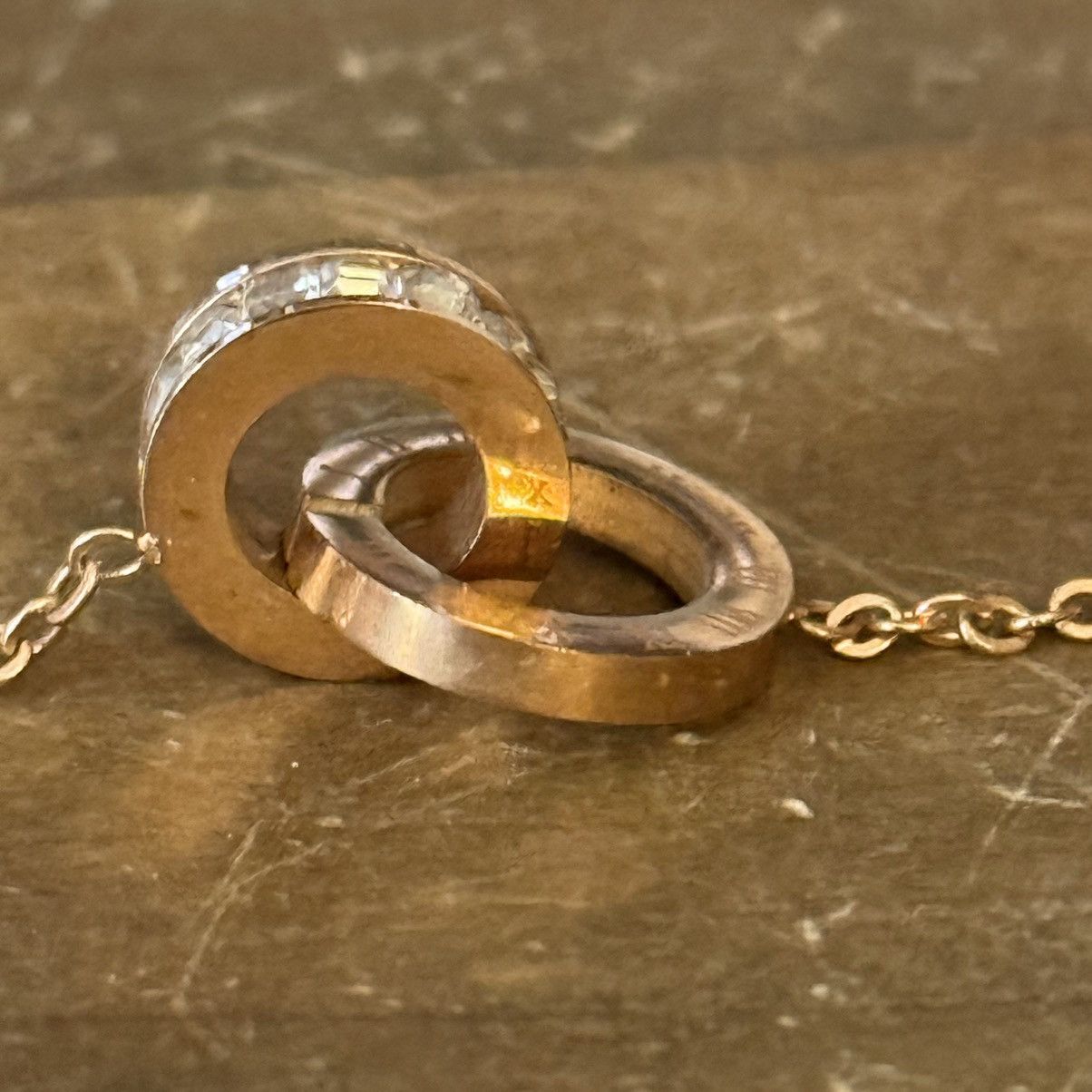 Other 18K gold plated eternity interlocking Roman numeral necklace Size ONE SIZE - 5 Thumbnail
