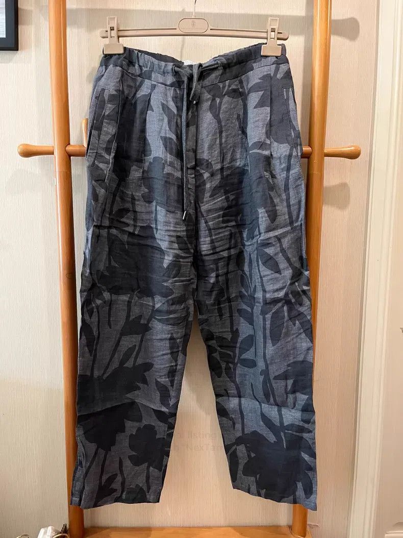 Brunello Cucinelli Brunello Cucinelli Patterned Linen Casual Pants 2024 Model Size 27" / US 4 / IT 40 - 3 Thumbnail