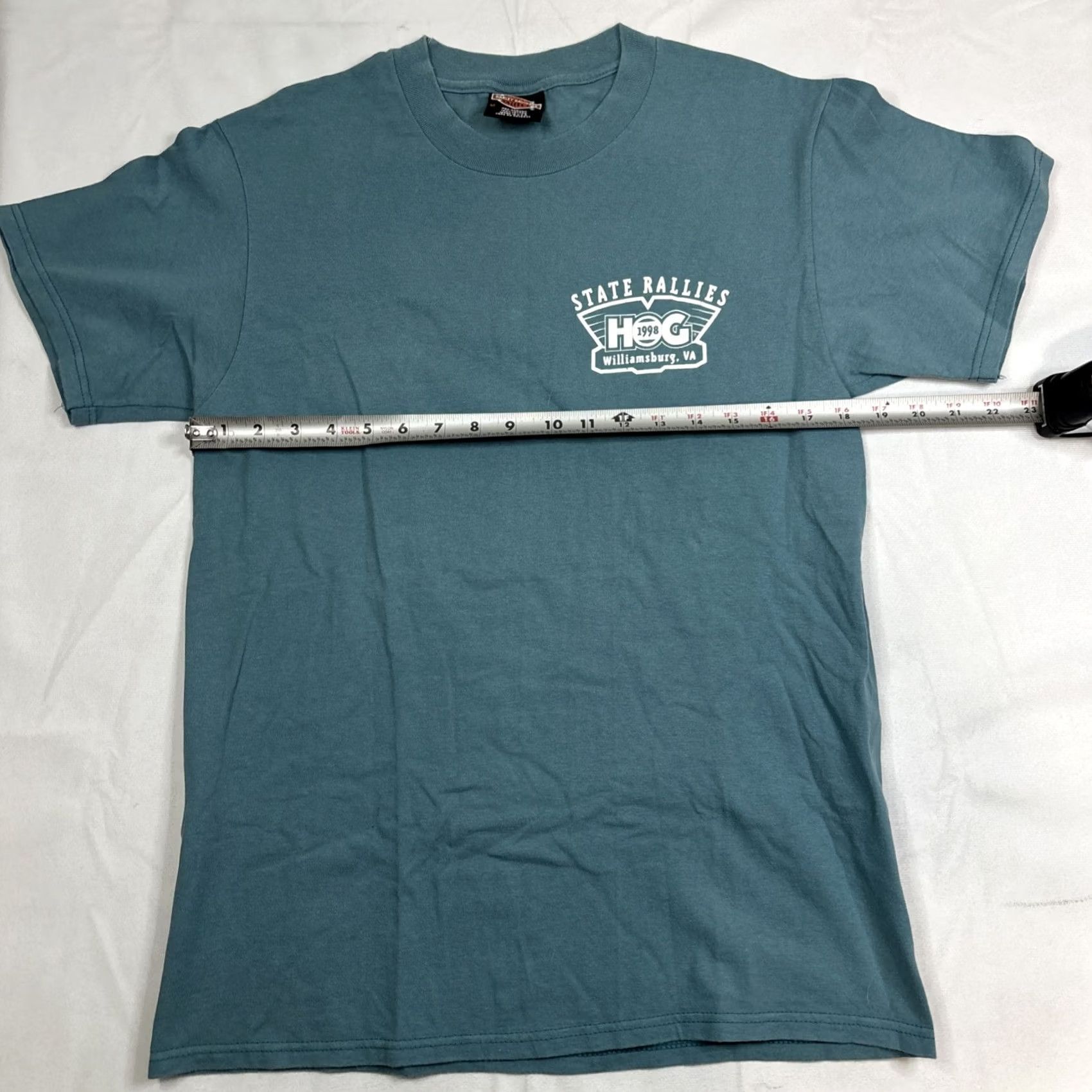 Harley Davidson VINTAGE Harley-Davidson T Shirt M 1998 Virginia Harley Owners HOG Rally Williamsburg Mens Green Size M Size US M / EU 48-50 / 2 - 5 Thumbnail