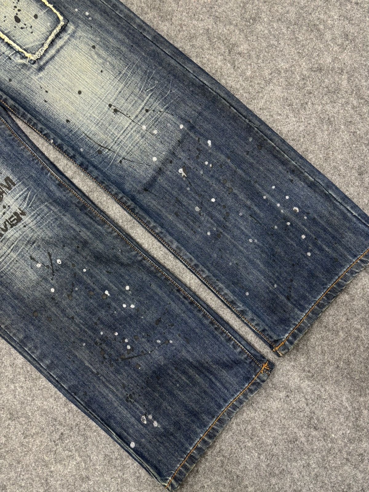 Japanese Brand Sick punk ministry PatchWork Japan Paint Splatter Denim F672 Size US 31 - 11 Thumbnail