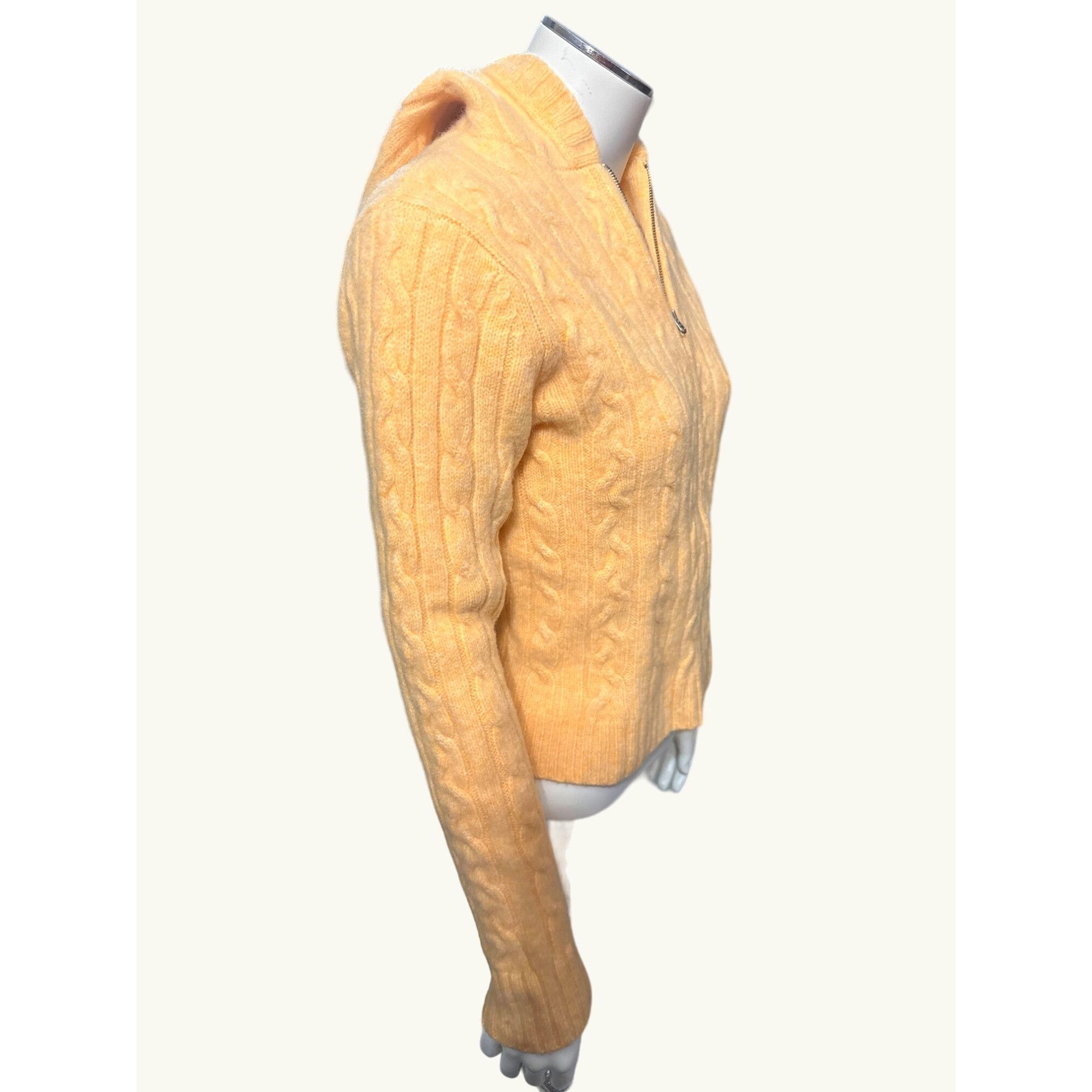 Abercrombie & Fitch Abercrombie & Fitch Yellow Cable Knit Wool Hoodie Sweater Wo Size M / US 6-8 / IT 42-44 - 6 Thumbnail
