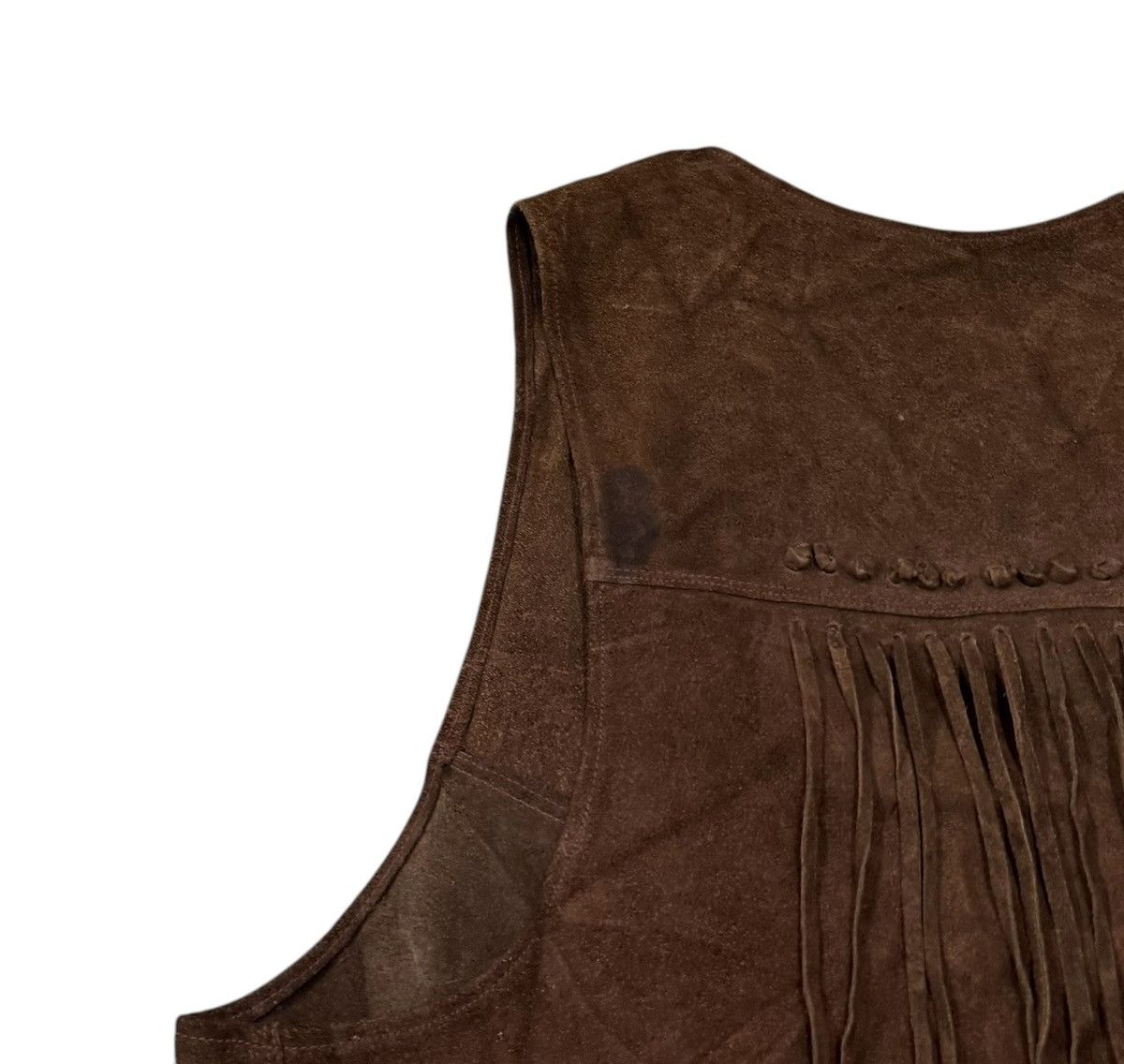 Schott Vintage Cowboy Style Fringes Brown Leather Vest Jacket Size US S / EU 44-46 / 1 - 12 Thumbnail