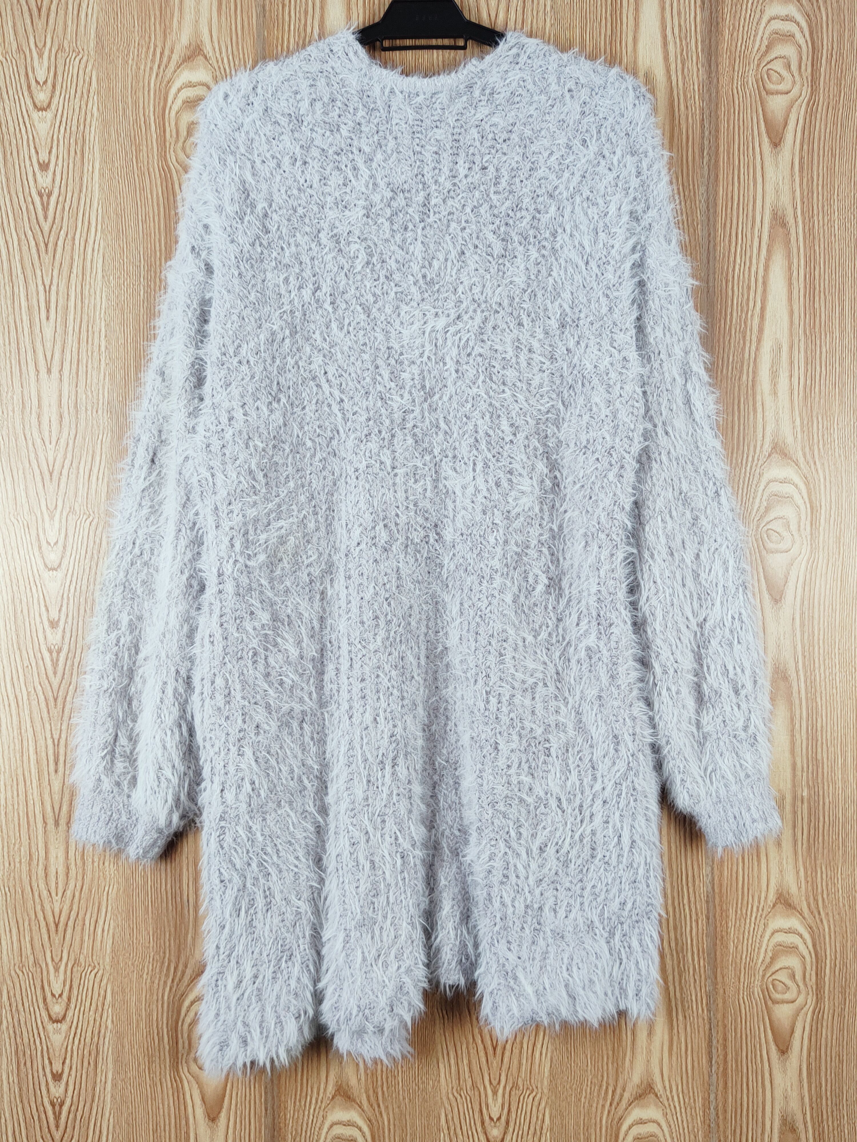 Japanese Brand × Vintage VINTAGE RARE OZOC Dark Gray Fur Mohair Knitwear Cardigan Size L / US 10 / IT 46 - 8 Thumbnail