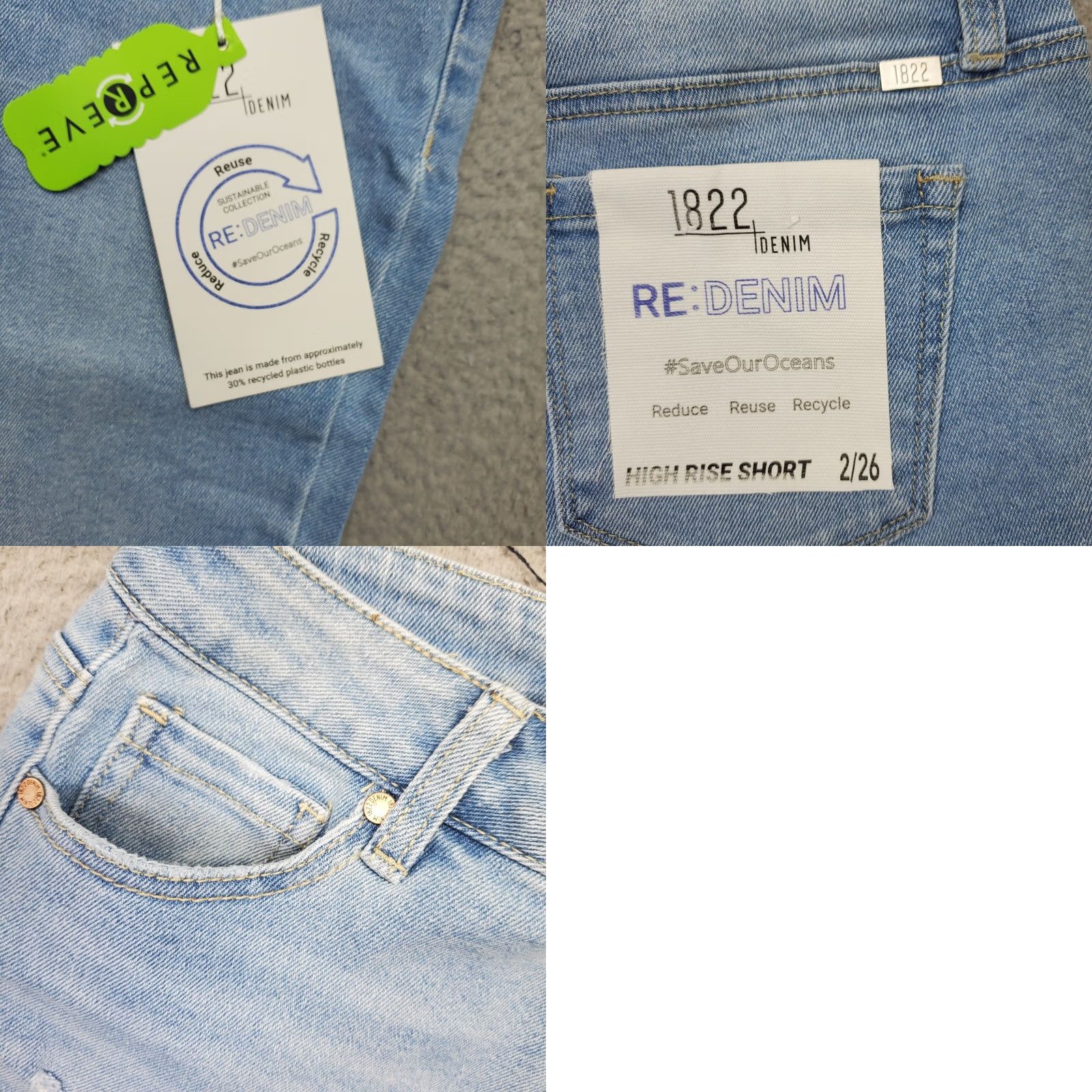 Vintage 1822 Denim Womens 2 Bermuda Shorts Blue 5 Pockets High Rise 2 Inseam 6.5" NWT Vintage: No Size 26" / US 2 / IT 38 - 8 Thumbnail