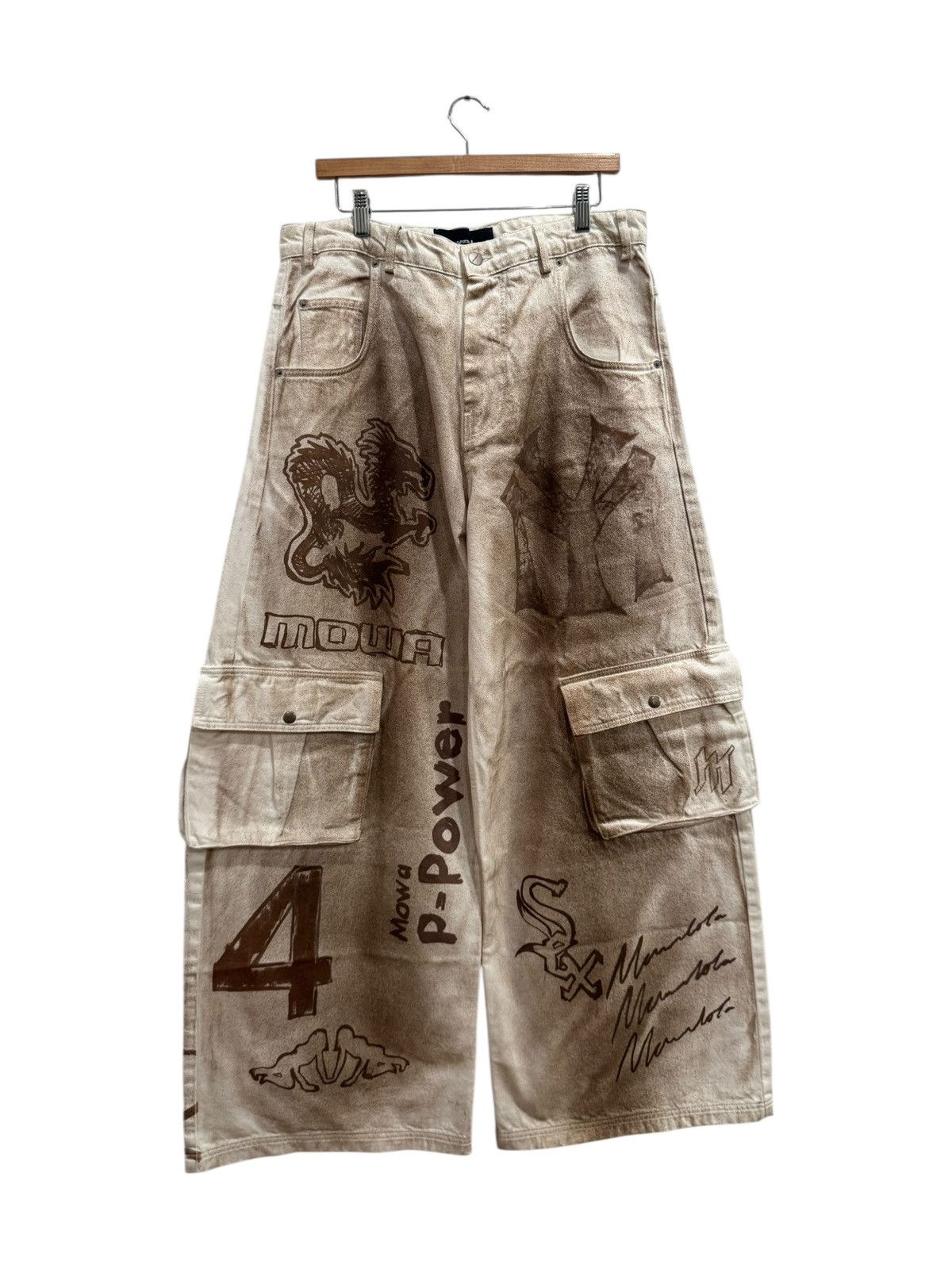 Mowalola Mowalola x Travis Scott Cactus Jack Logo Cargo Pants Ash Size US 32 / EU 48 - 1 Thumbnail