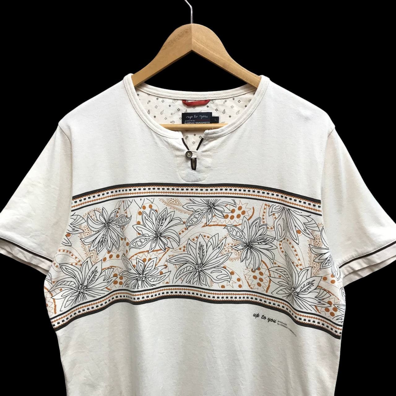 Kansai Yamamoto VINTAGE KANSAI YAMAMOTO NATIVE TSHIRT SINGLE BUTTON Size US L / EU 52-54 / 3 - 2 Thumbnail