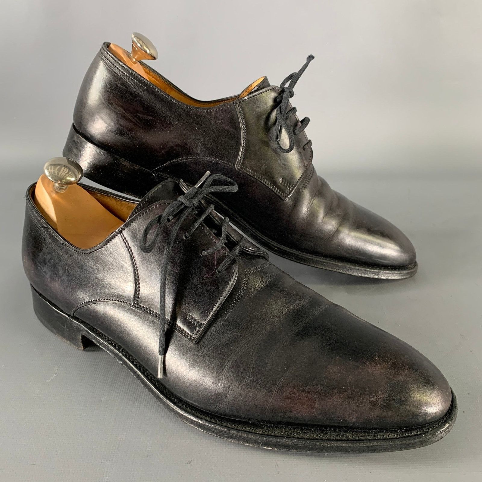 John Lobb JOHN LOBB Size 9 Black Leather Pointed Toe Lace Up Shoes Size US 9 / EU 42 - 1 Thumbnail